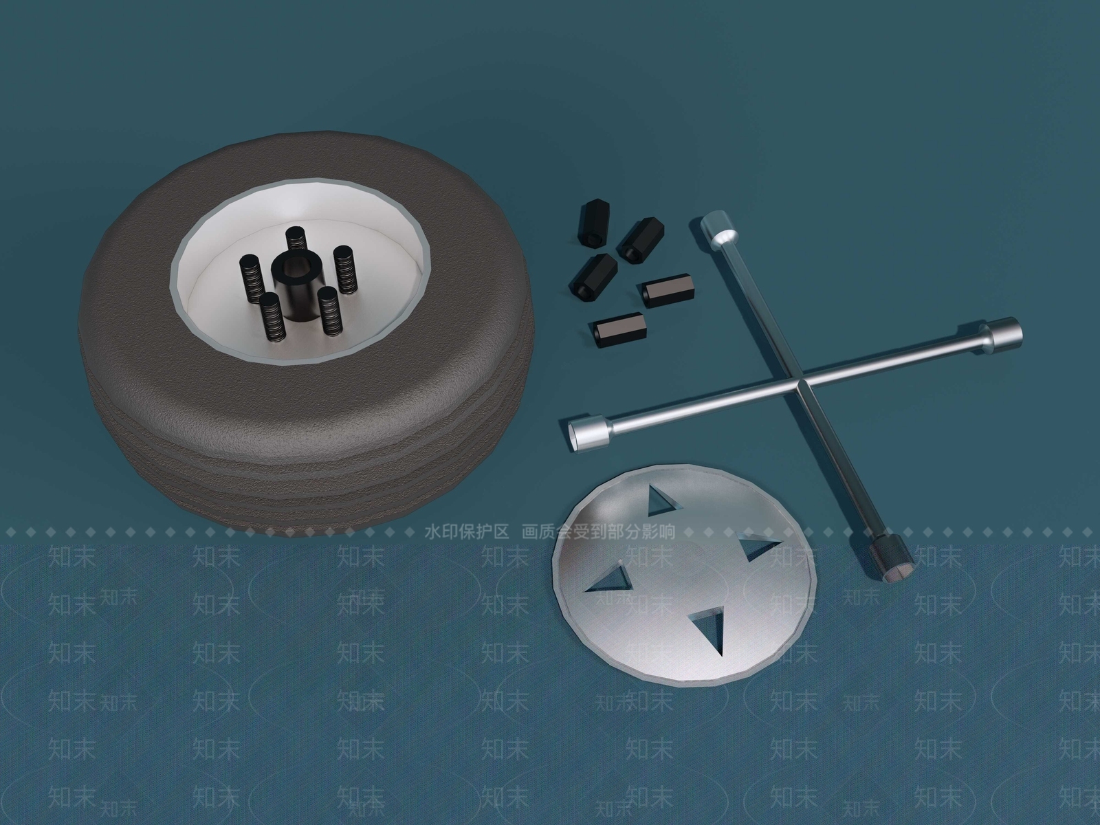 现代汽车轮胎维修工具SU模型下载【ID:1161148254】