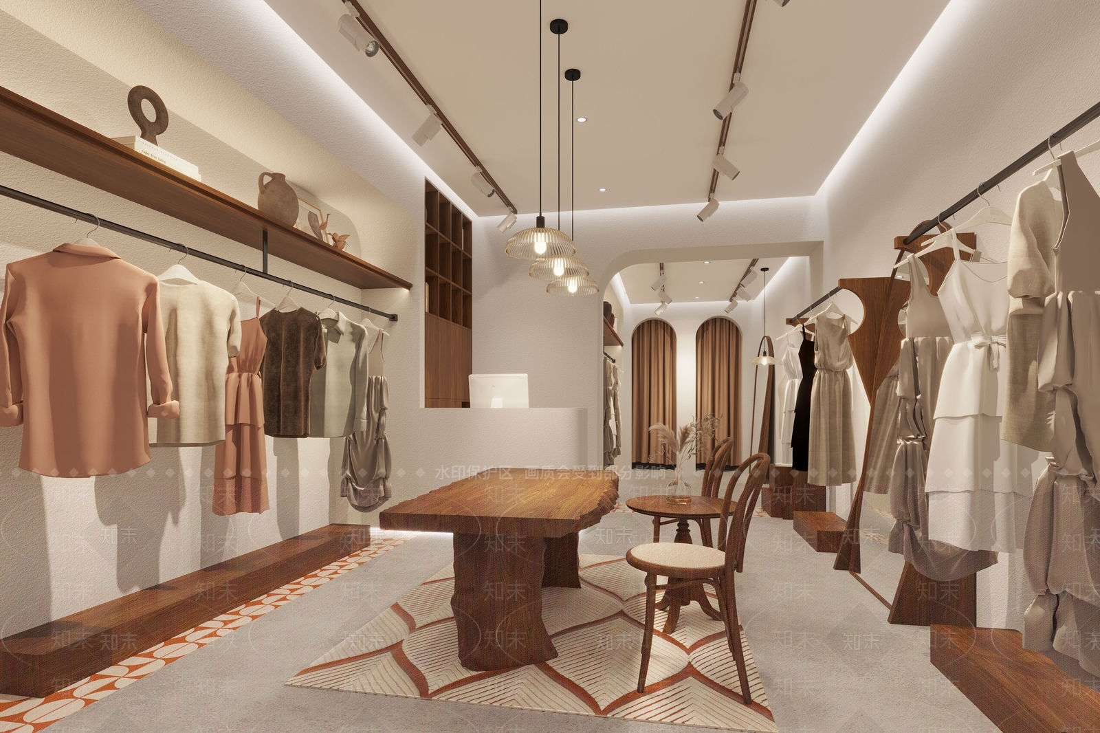 现代中古服装店SU模型下载【ID:1161150137】