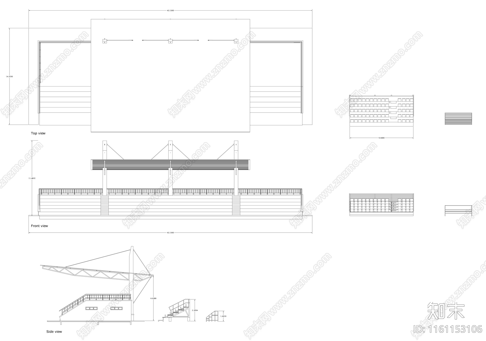 体育馆看台CA施工图下载【ID:1161153106】