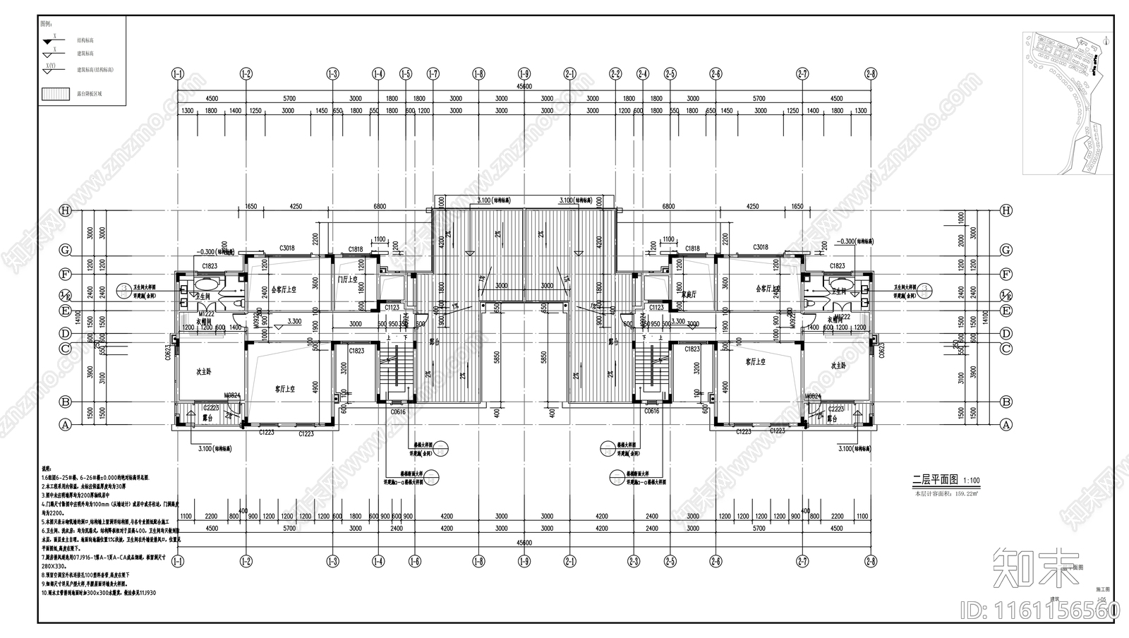 大型住宅建筑cad施工图下载【ID:1161156560】