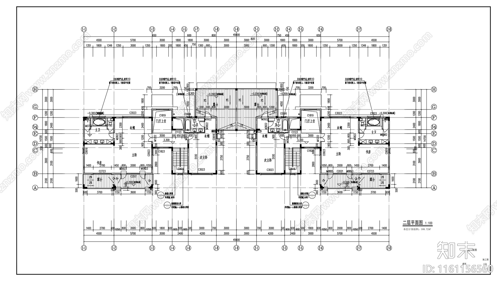 大型住宅建筑cad施工图下载【ID:1161156560】