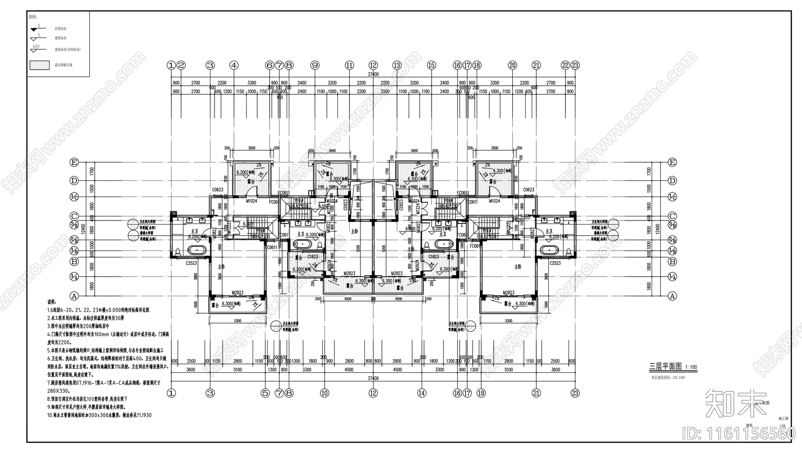 大型住宅建筑cad施工图下载【ID:1161156560】