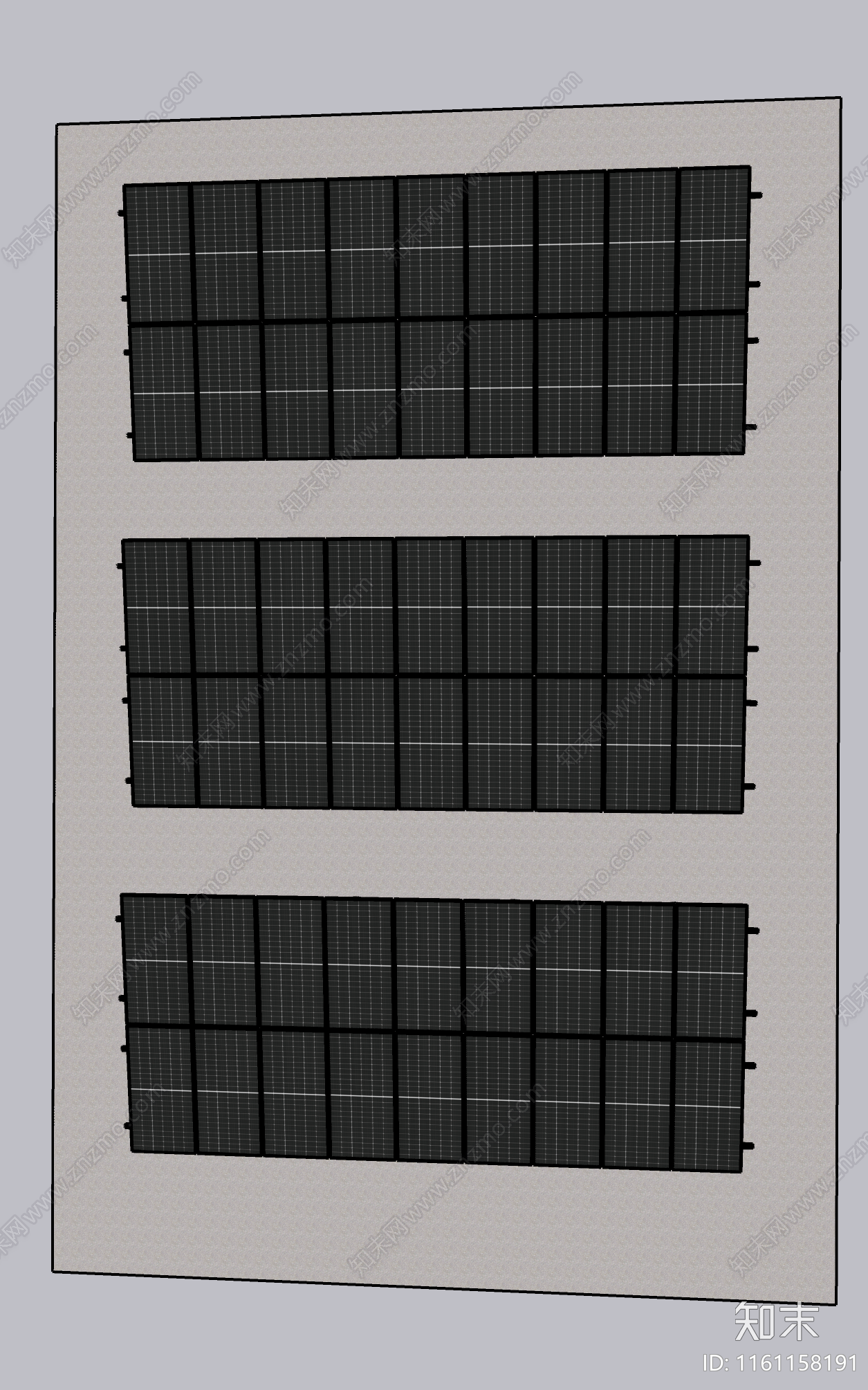 混凝土屋面光伏组件SU模型下载【ID:1161158191】