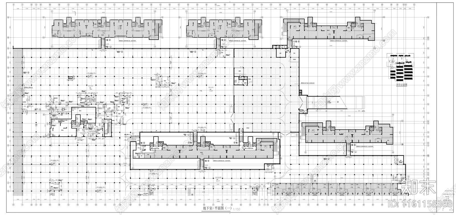 地下停车场图纸cad施工图下载【ID:1161158308】