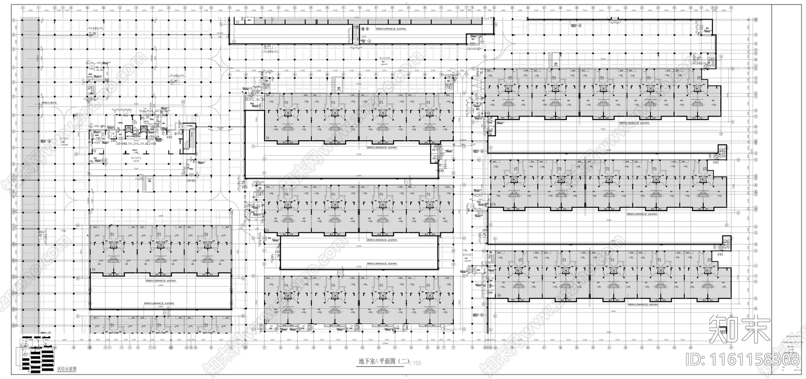 地下停车场图纸cad施工图下载【ID:1161158308】