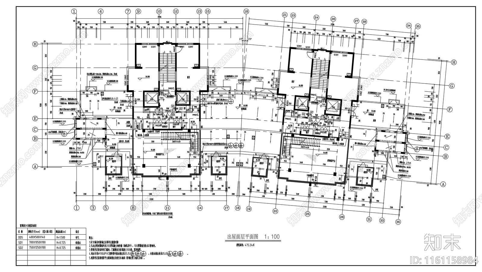 二十八层高层花园住宅楼建cad施工图下载【ID:1161158984】