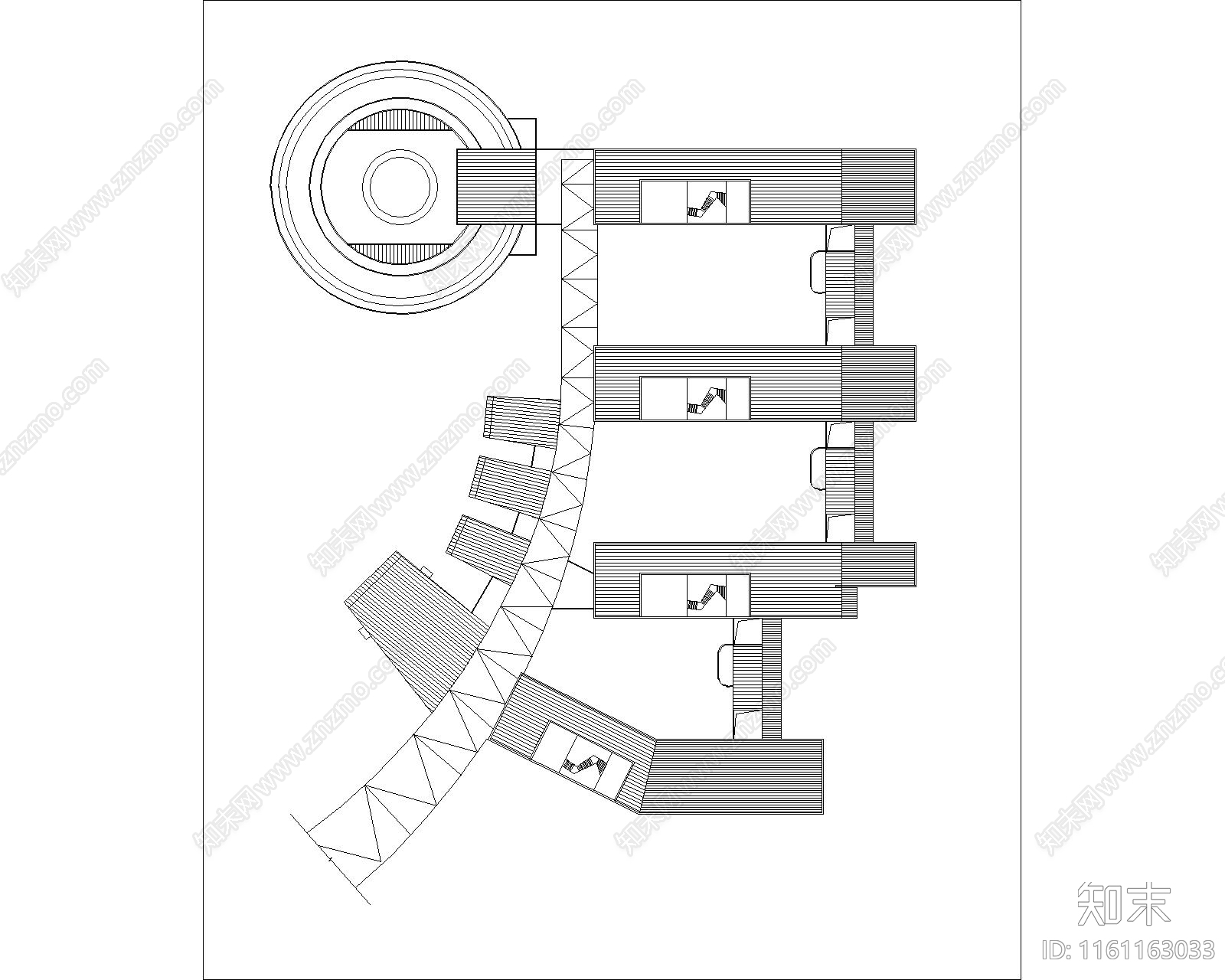 学校千人会堂及教学楼平面方案施工图下载【ID:1161163033】