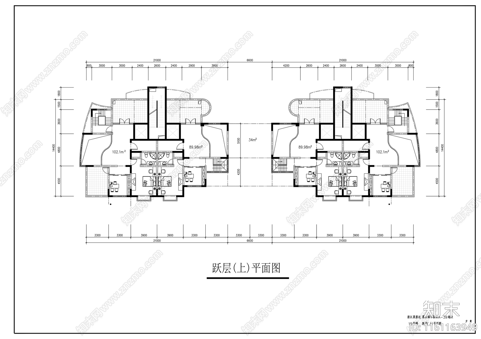 二十一层住宅楼建筑设计方案图cad施工图下载【ID:1161163949】