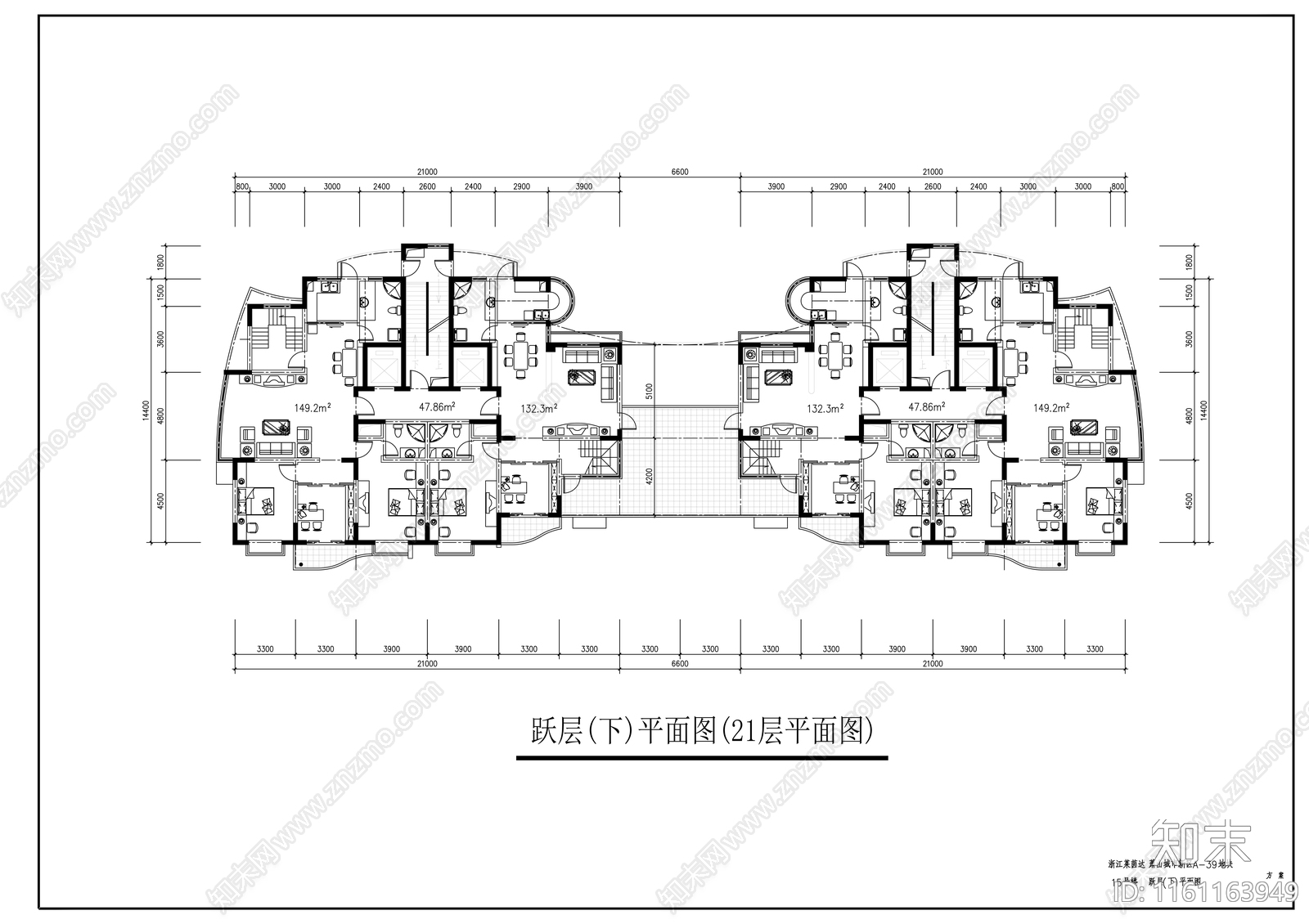 二十一层住宅楼建筑设计方案图cad施工图下载【ID:1161163949】