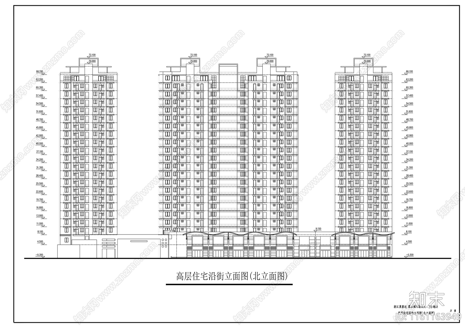 二十一层住宅楼建筑设计方案图cad施工图下载【ID:1161163949】