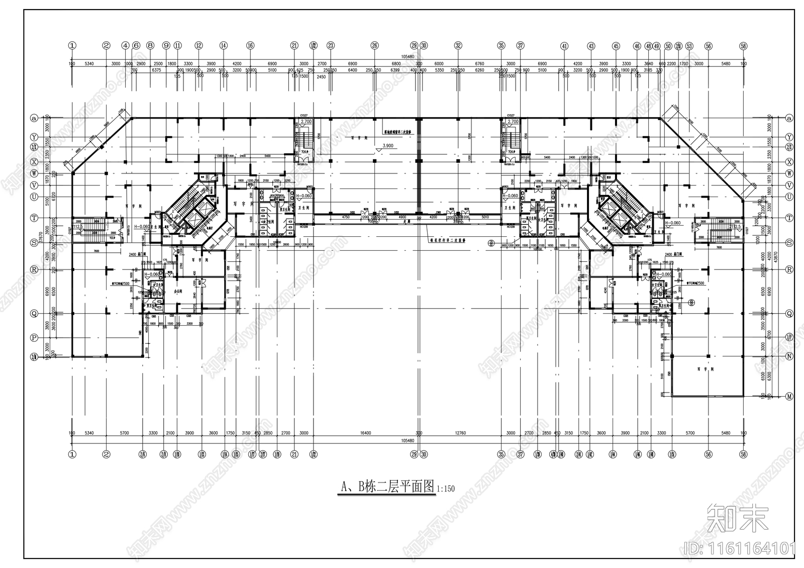 高层建筑设计方案cad施工图下载【ID:1161164101】