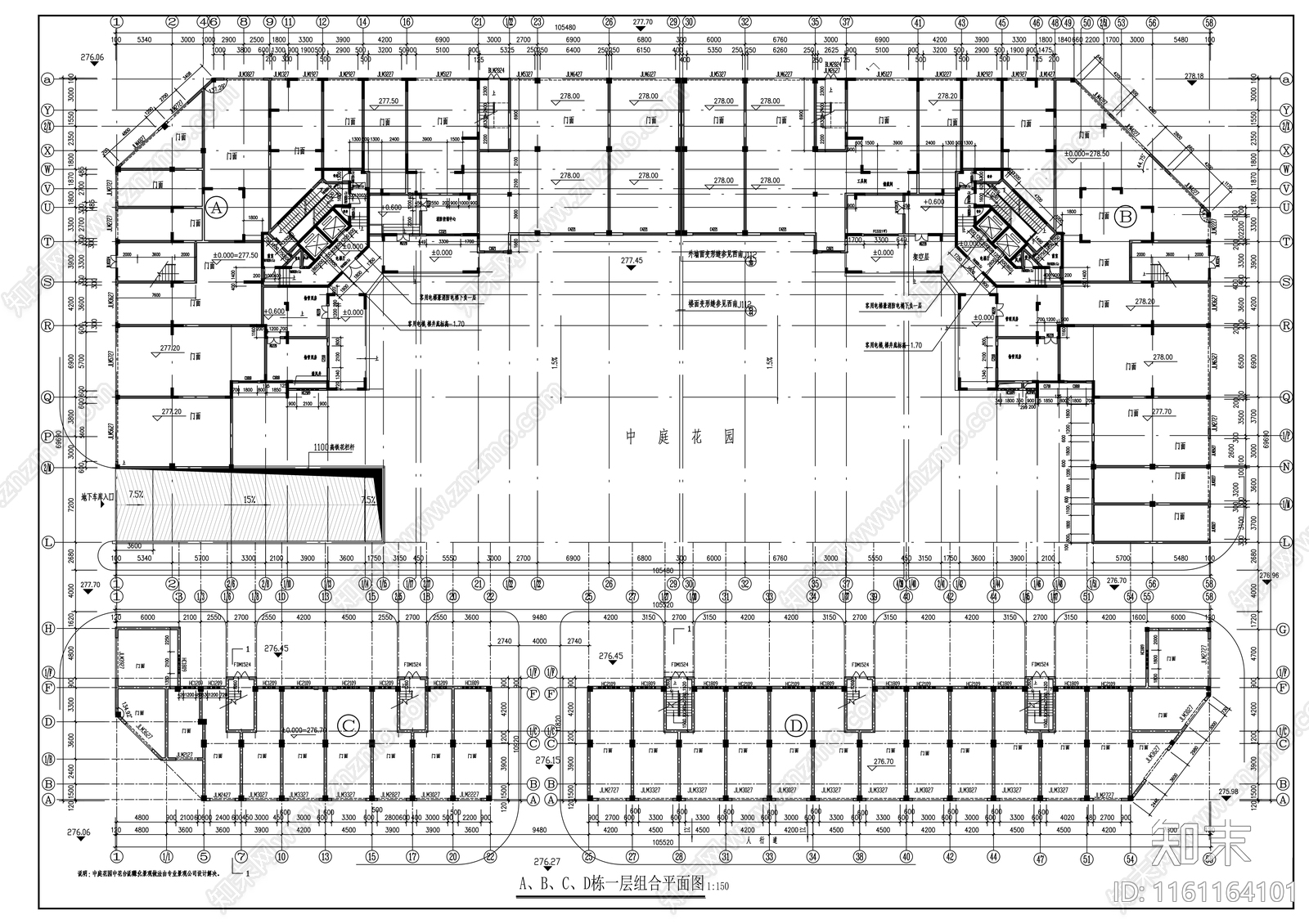 高层建筑设计方案cad施工图下载【ID:1161164101】