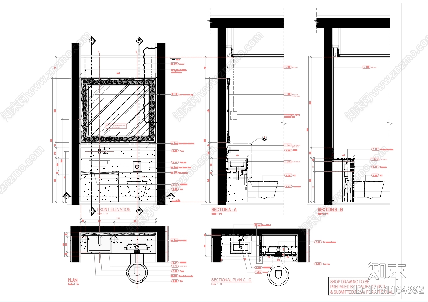 洗手台及坐便器大样图施工图下载【ID:1161164392】
