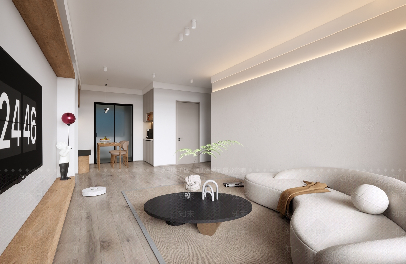 现代风格客餐厅SU模型下载【ID:1161166190】