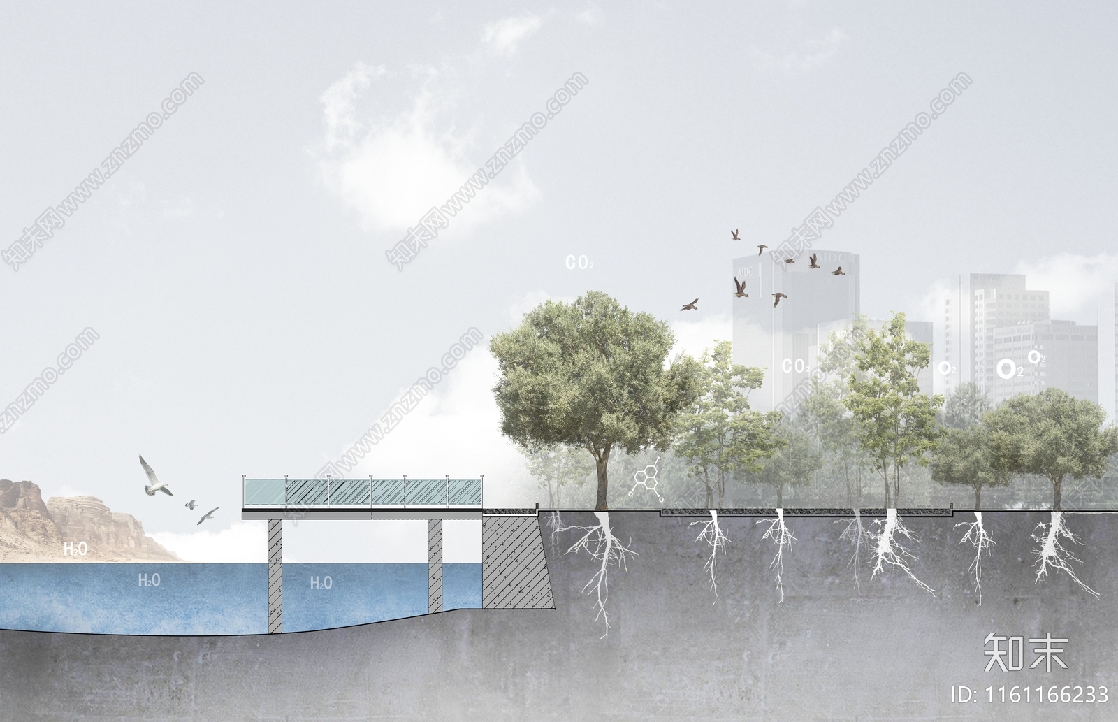 psd免抠灰调竞赛风滨水驳岸公园观景台景观剖立面图下载【ID:1161166233】