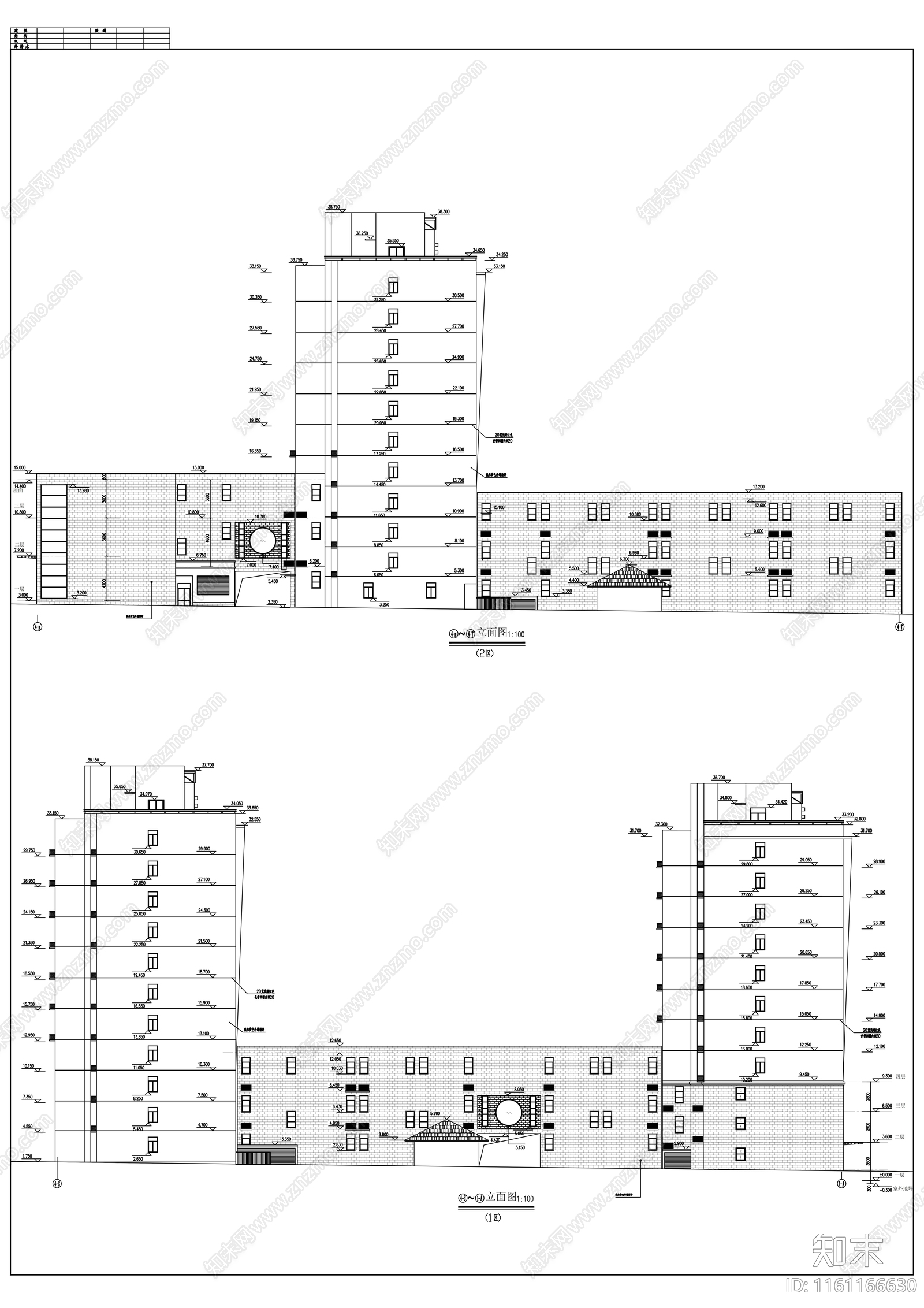 国际现代城十一层住宅楼建cad施工图下载【ID:1161166630】