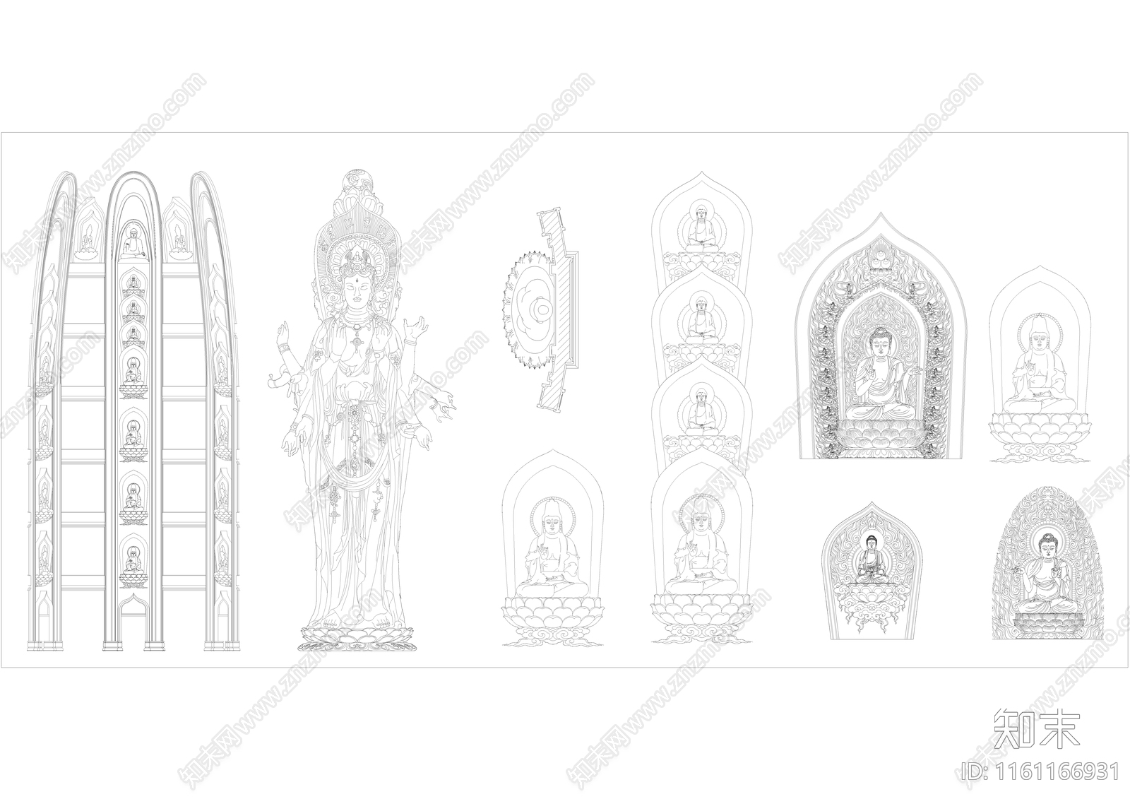 佛教寺庙人物神像施工图下载【ID:1161166931】