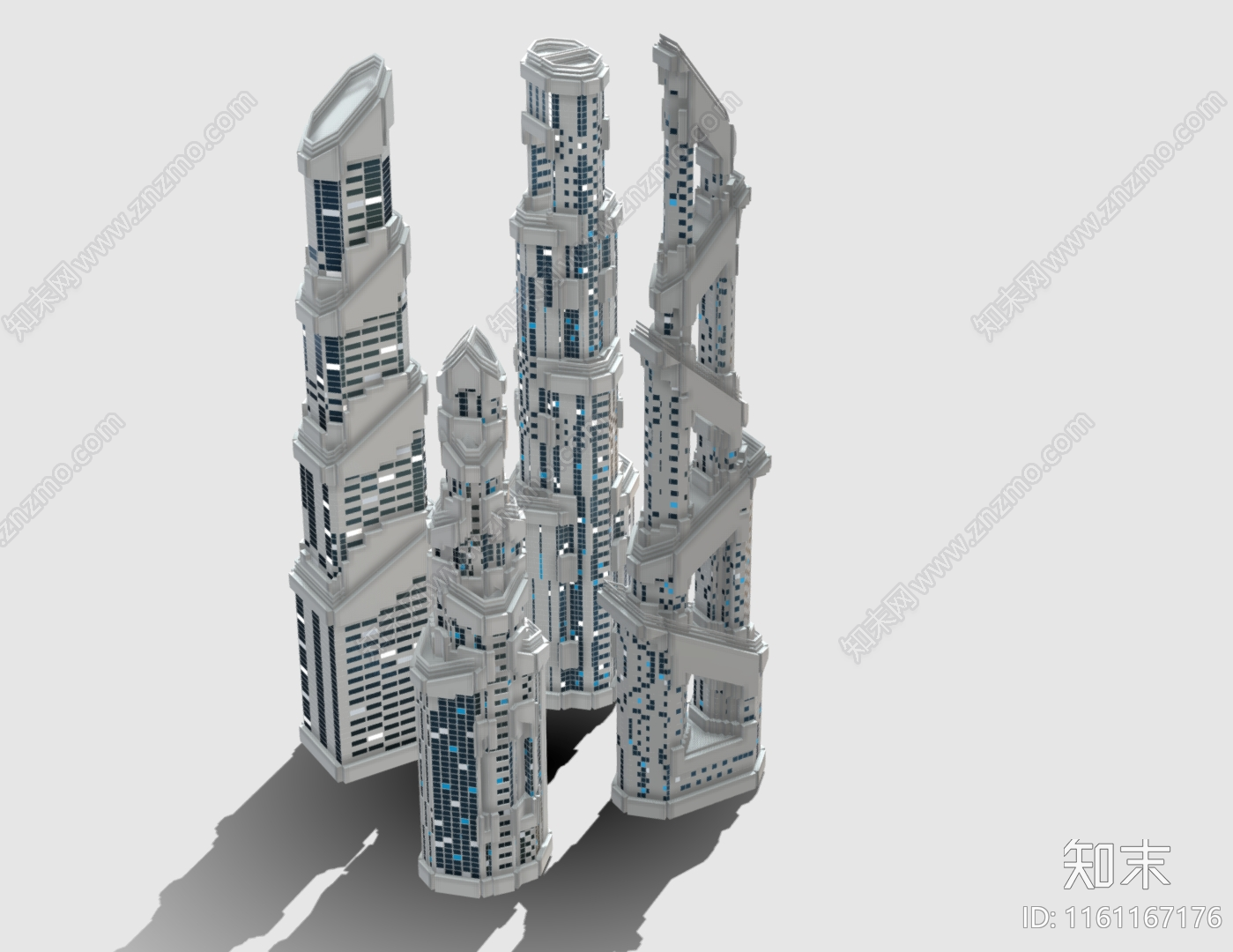 现代未来主义科技感建筑SU模型下载【ID:1161167176】