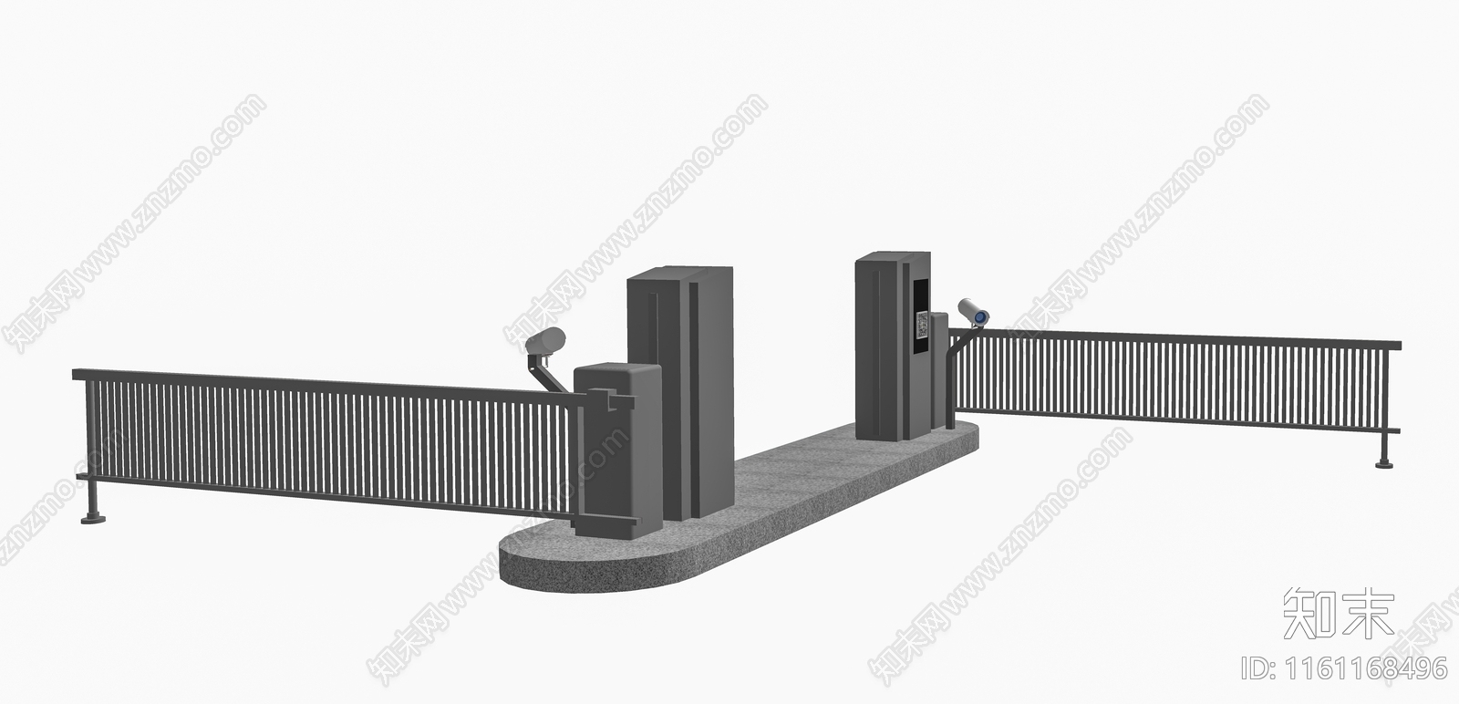 现代小区车行出入口闸机SU模型下载【ID:1161168496】