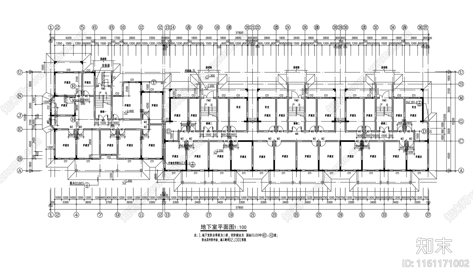 七层板式住宅楼建筑图cad施工图下载【ID:1161171002】