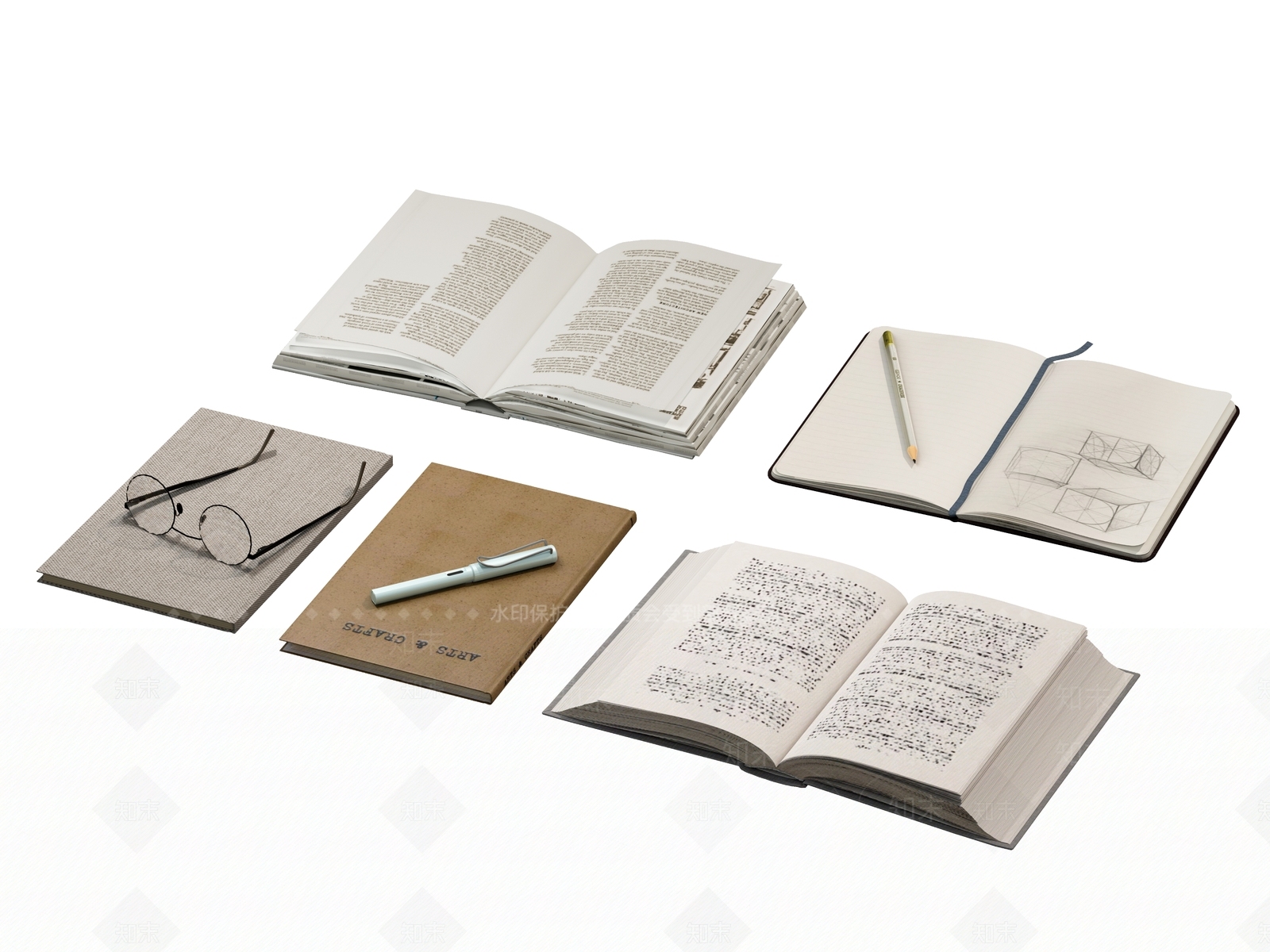 现代书本3D模型下载【ID:1161173587】