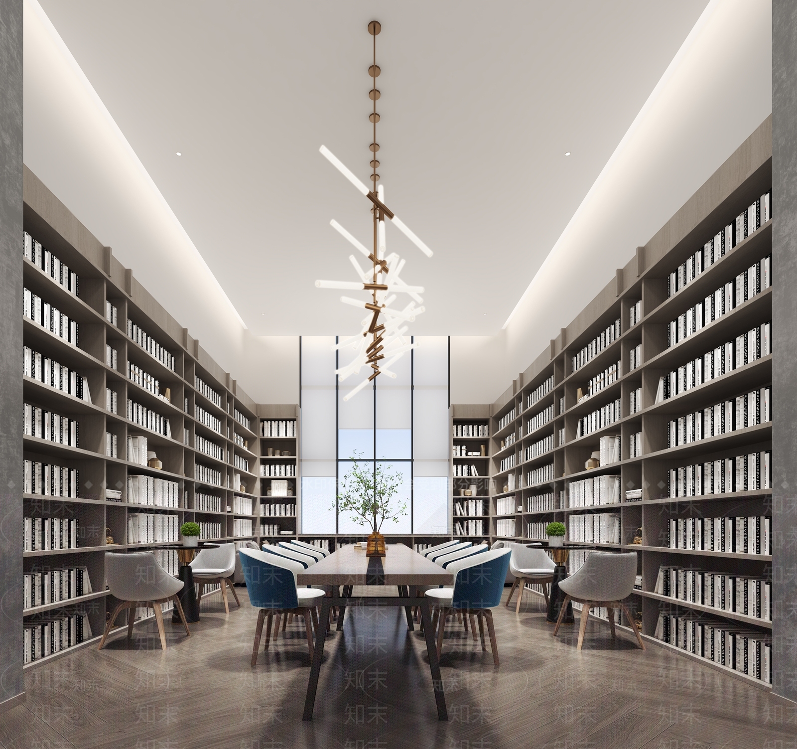 现代图书馆阅读区3D模型下载【ID:1161173896】