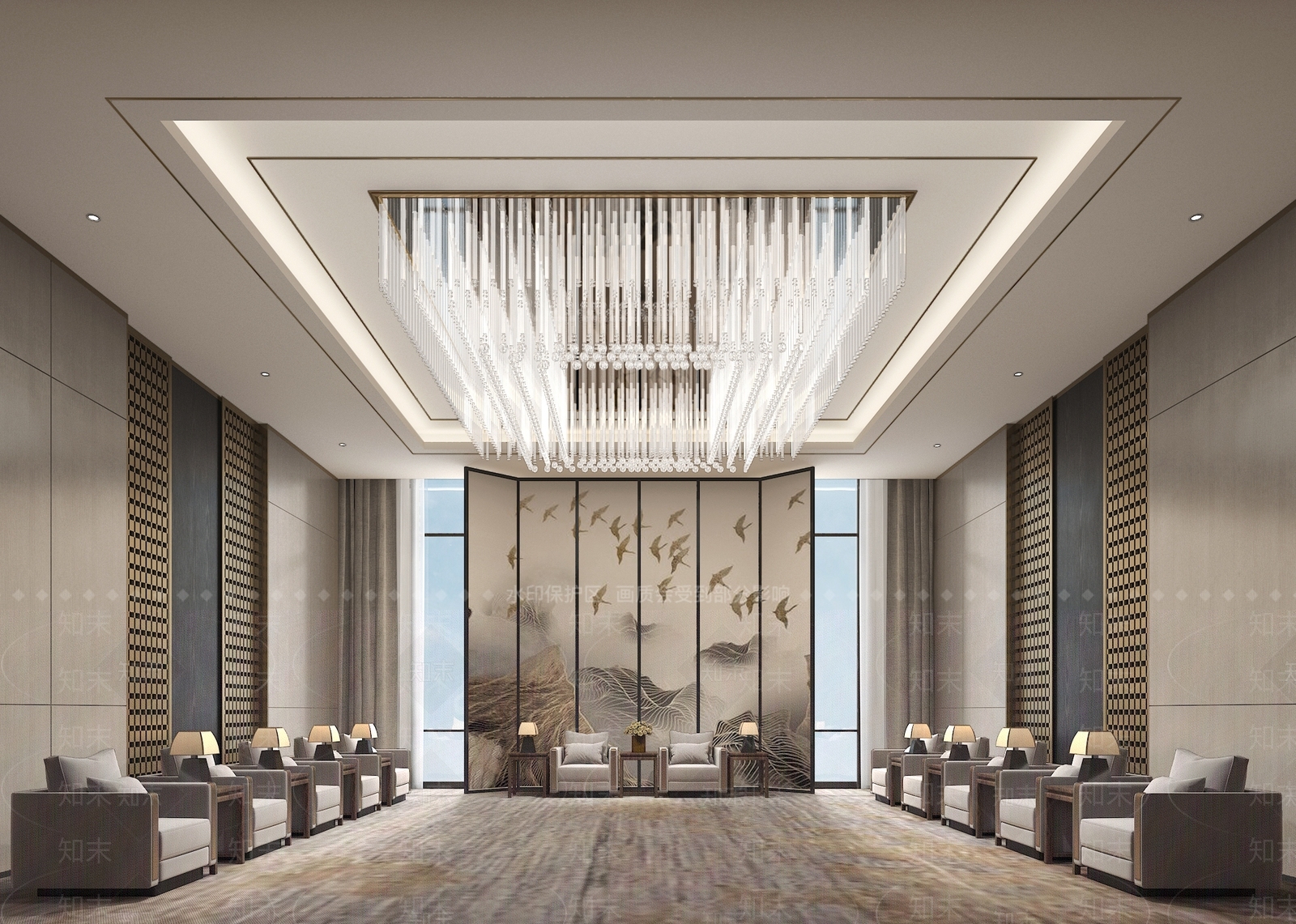 现代酒店贵宾接待室3D模型下载【ID:1161174018】