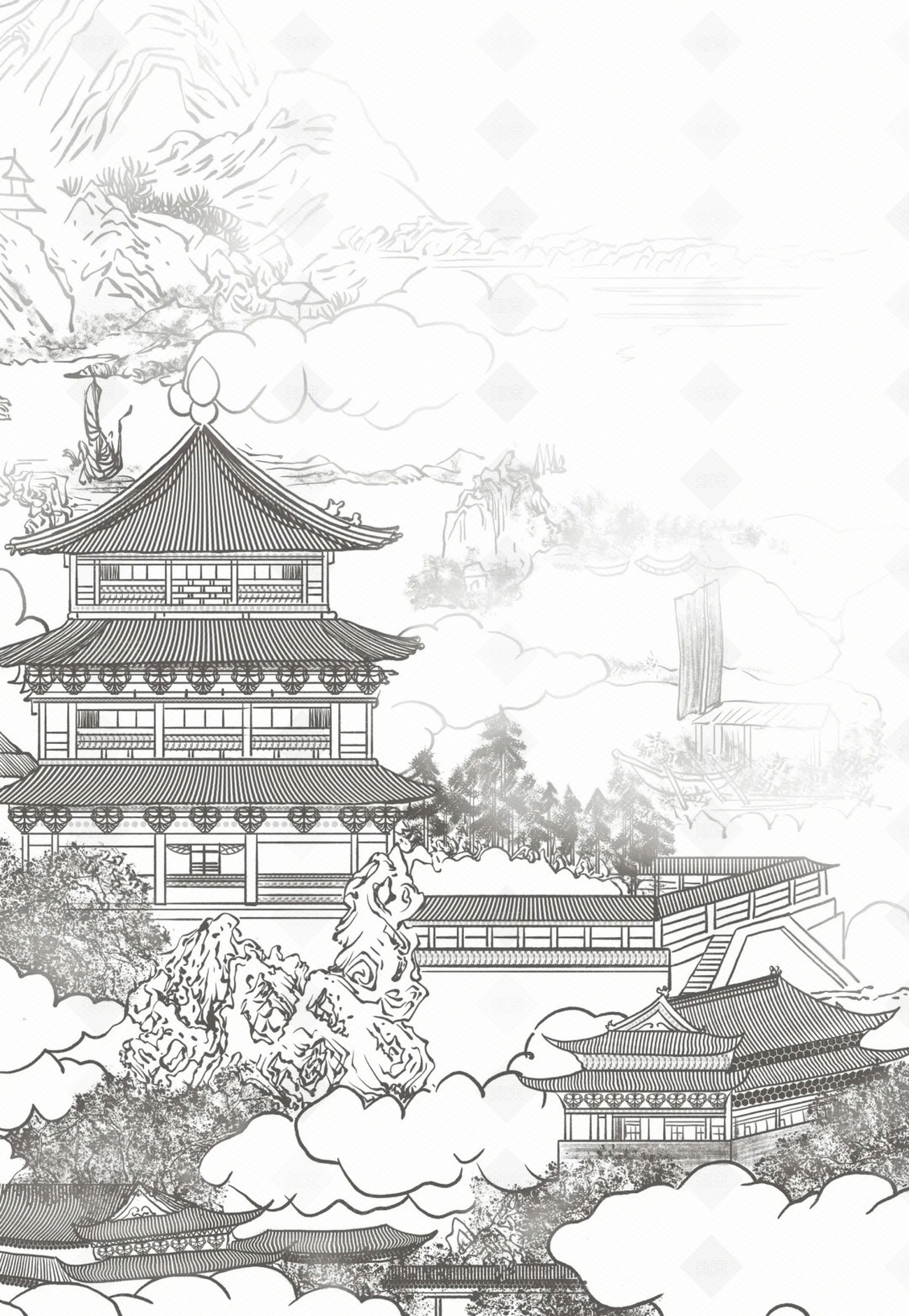 国风新中式壁纸禅意贴图下载【ID:1161174384】