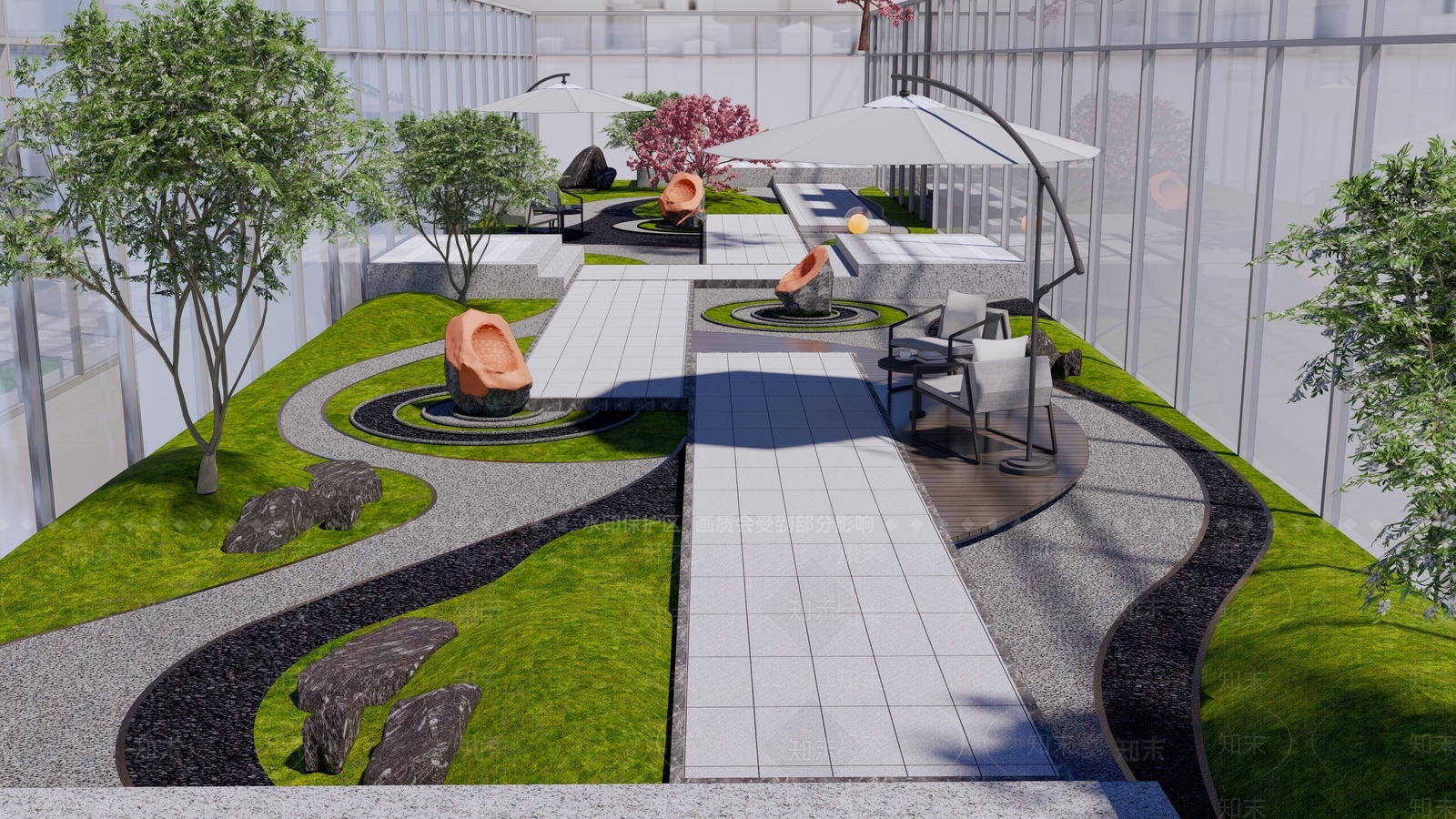 屋顶花园SU模型精品下载_SketchUp模型_知末网