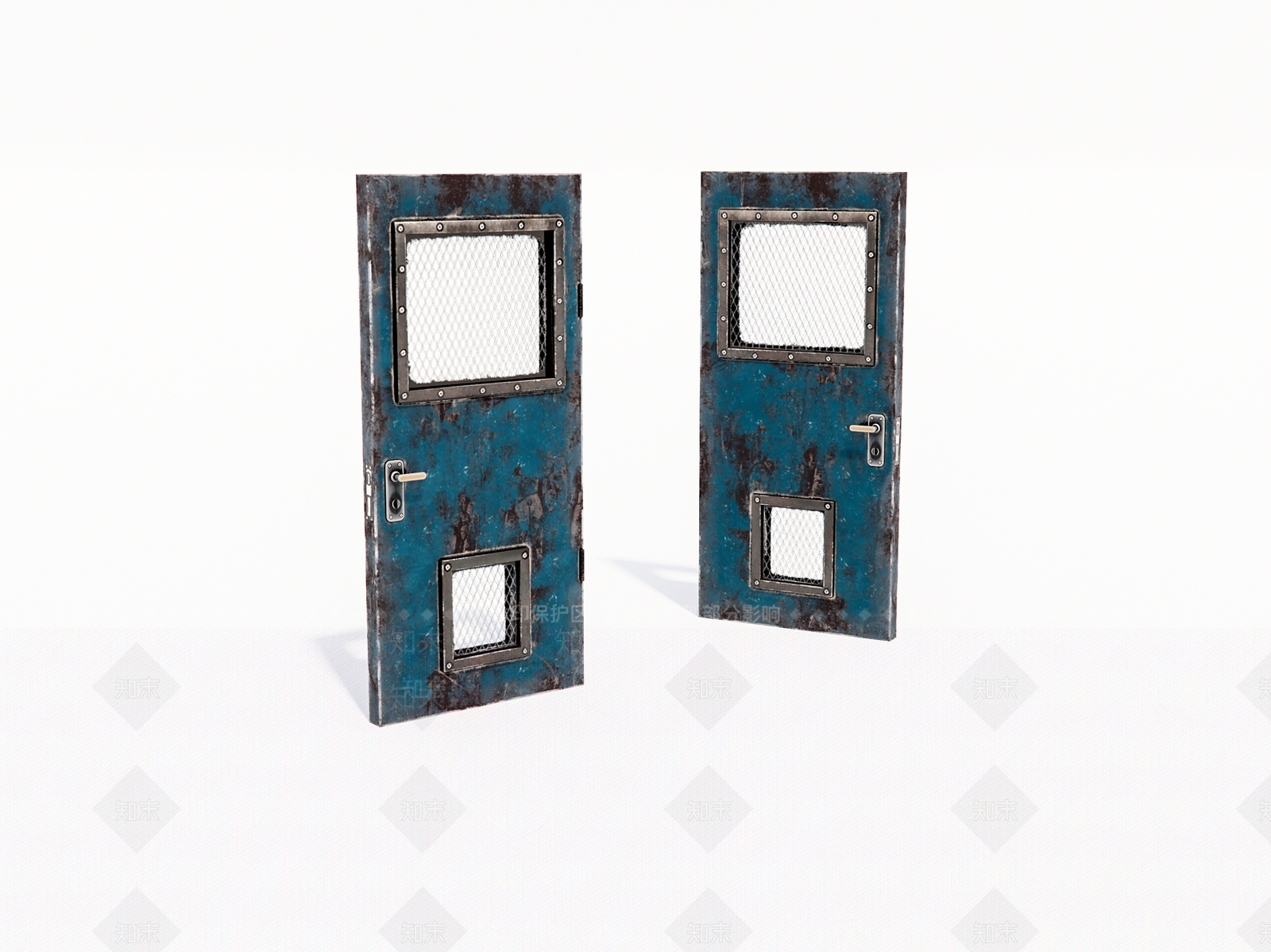 现代老旧金属铁门SU模型下载【ID:1161176256】