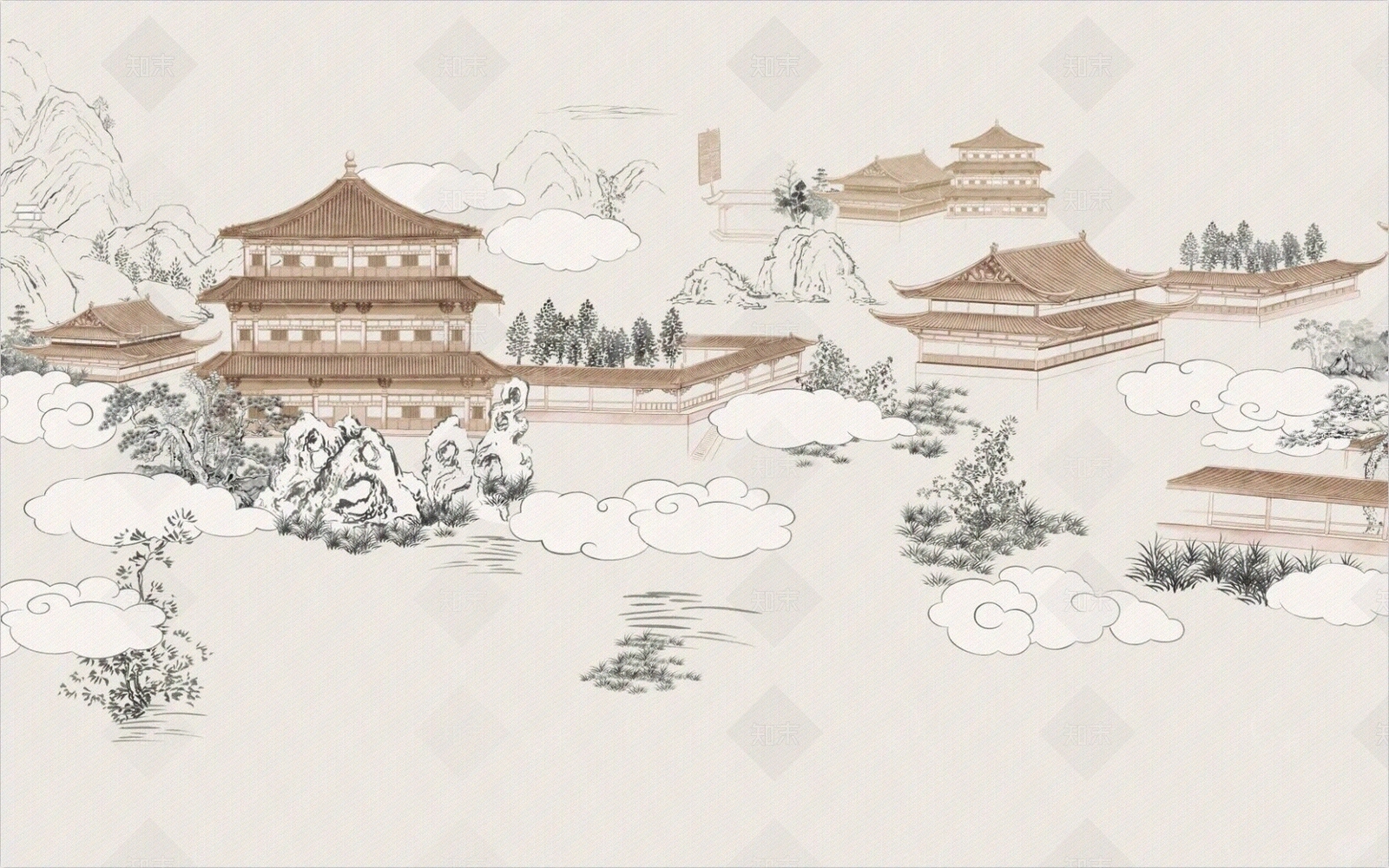 国风新中式壁纸禅意贴图下载【ID:1161177553】