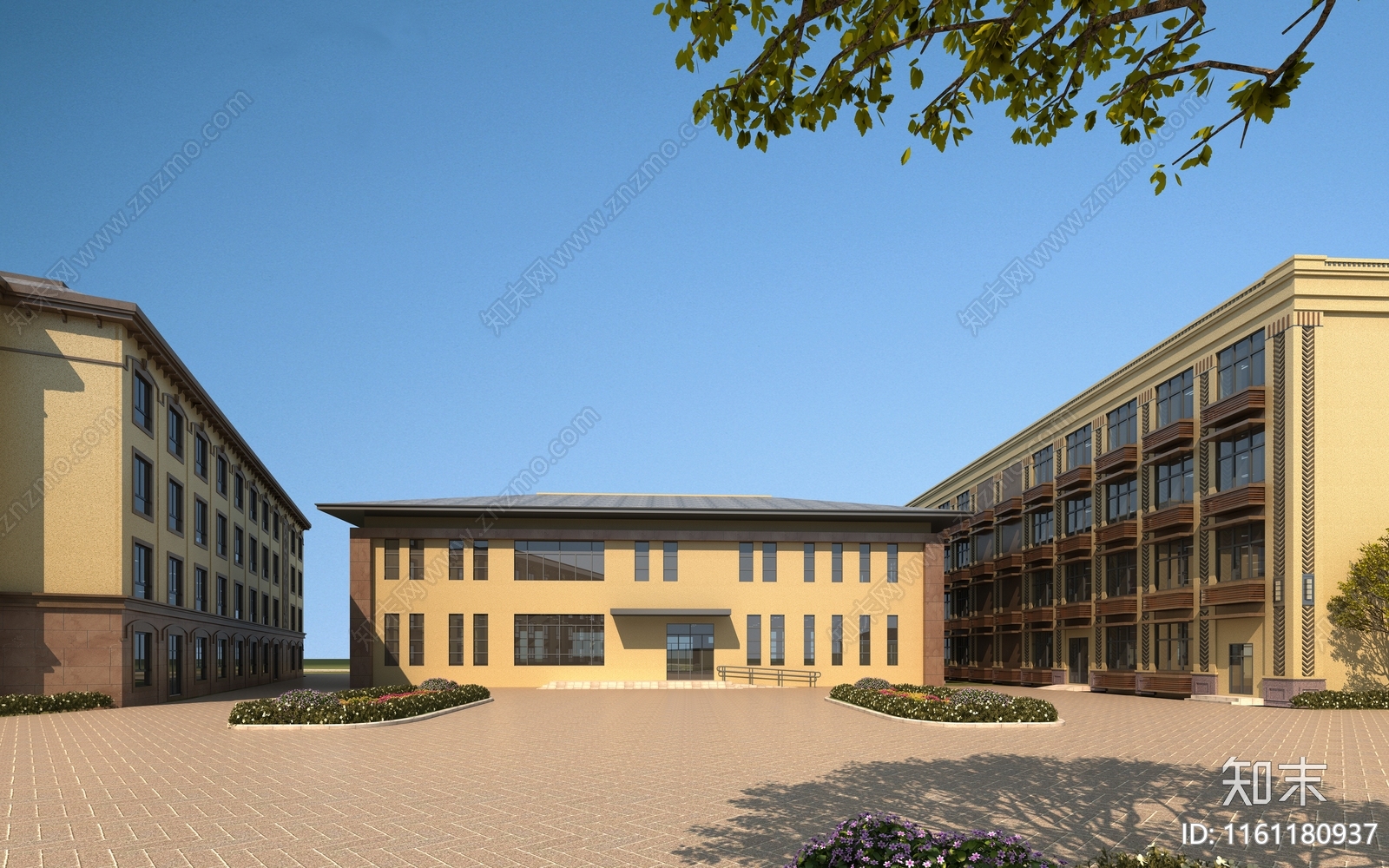 现代医院建筑3D模型下载【ID:1161180937】