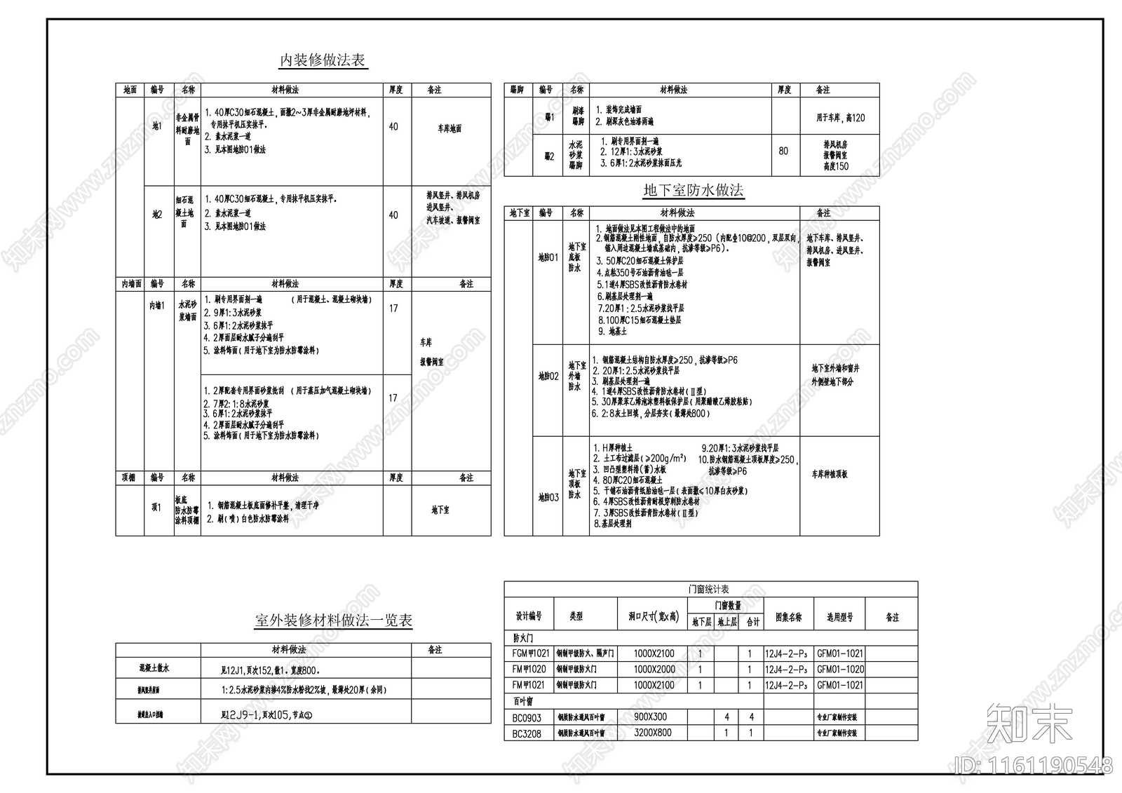 地下车库建筑施工图下载【ID:1161190548】