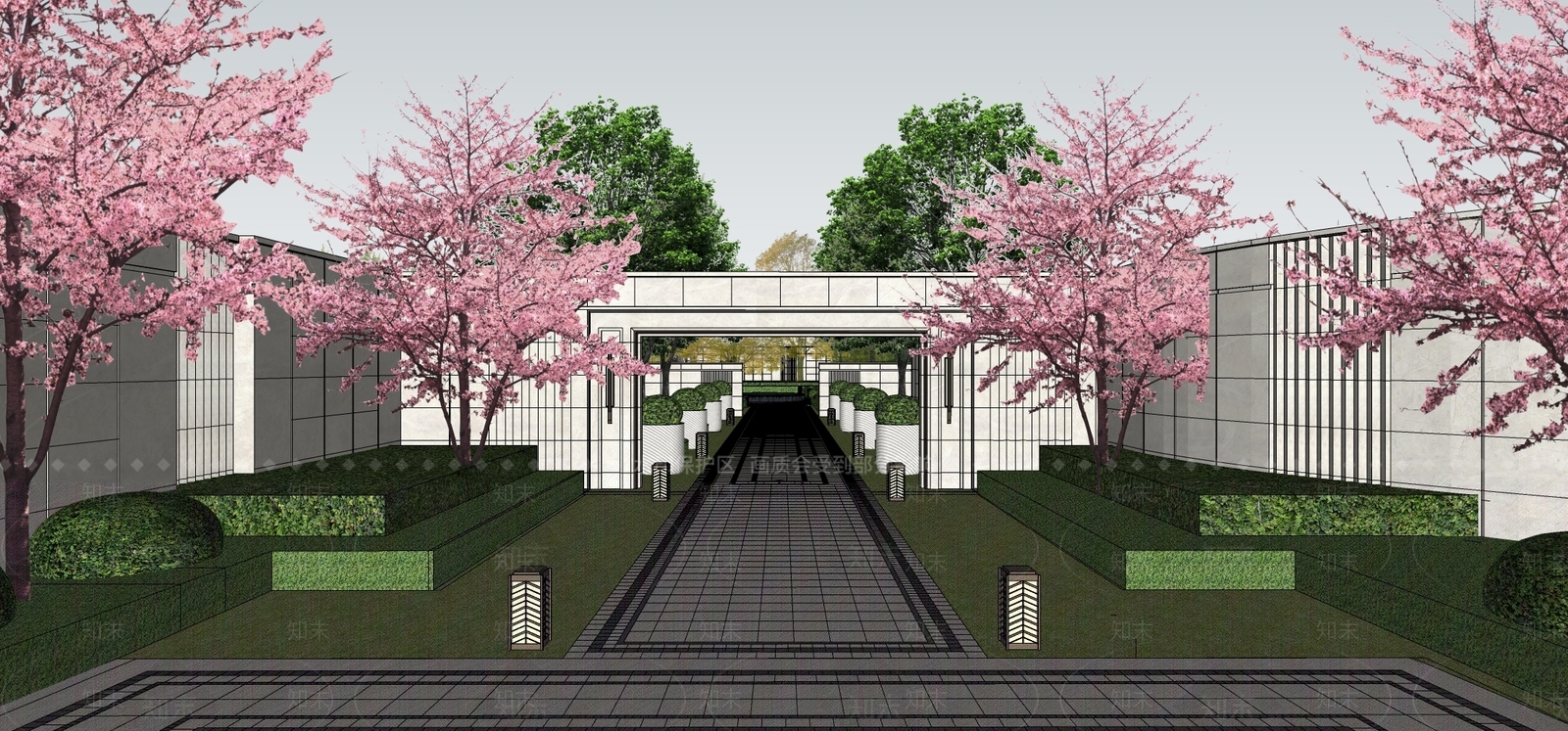 万科现代小区景观SU模型下载【ID:1161191918】