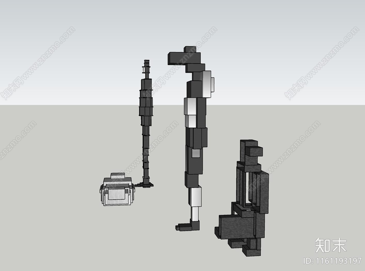 现代人形雕塑SU模型下载【ID:1161193197】