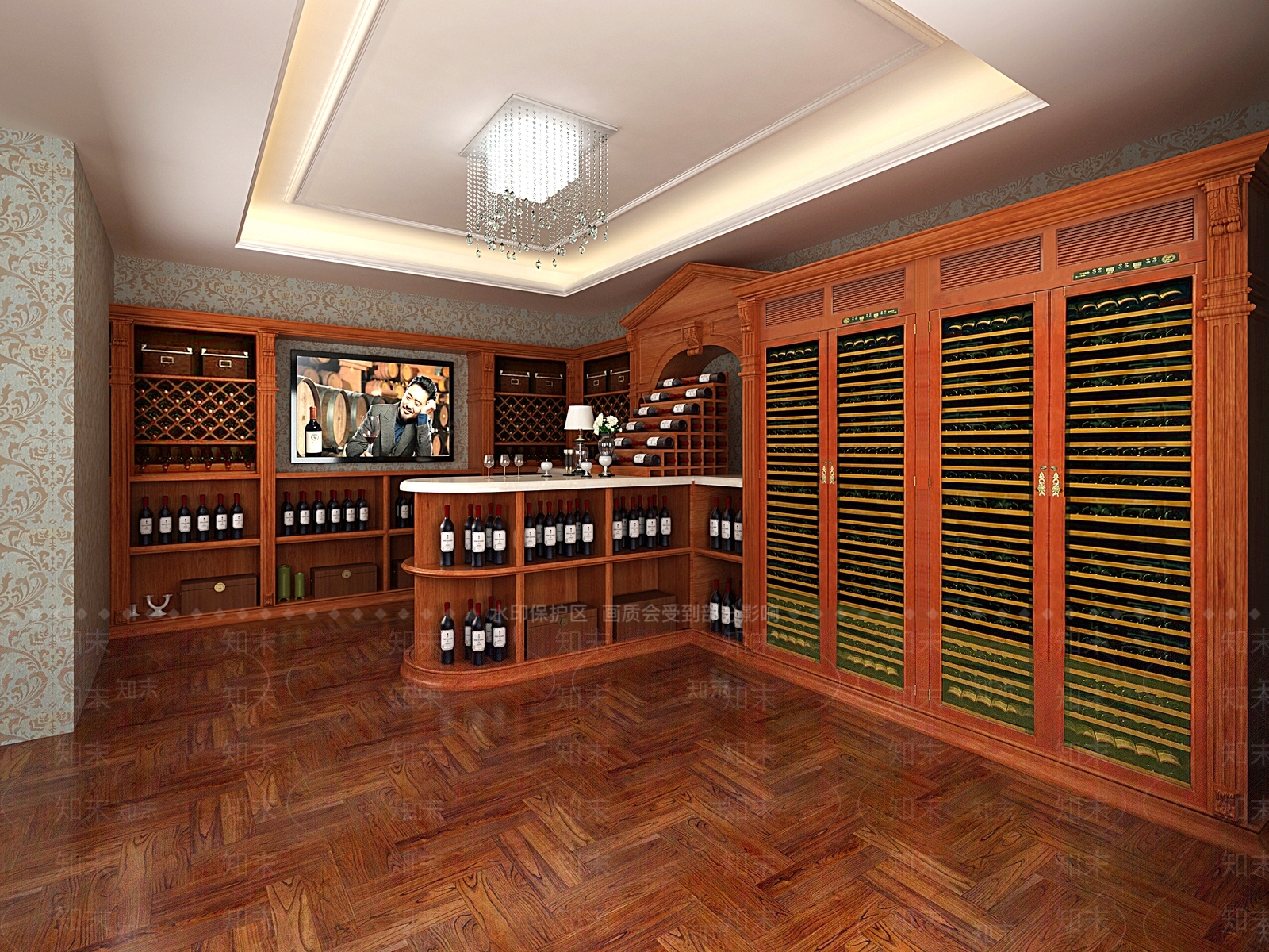新中式酒窖3D模型下载【ID:1161196479】
