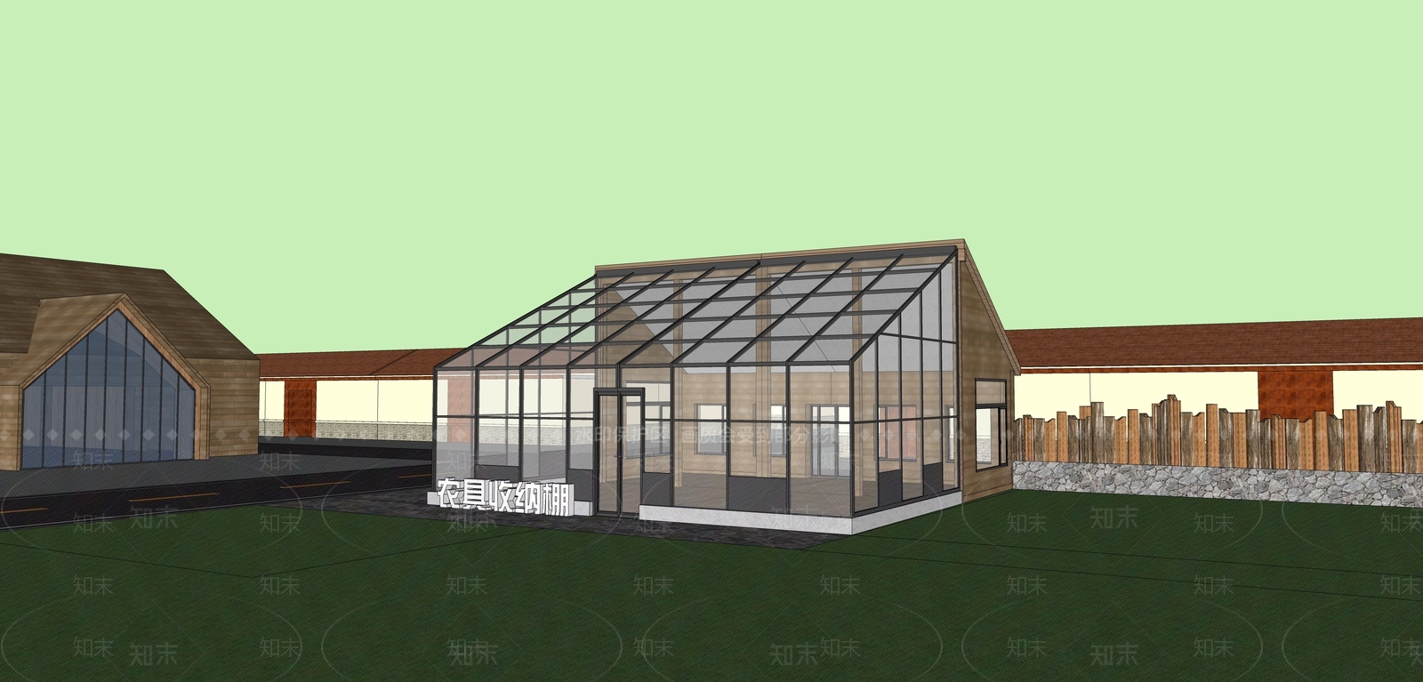 现代特色阳光房SU模型下载【ID:1161197459】