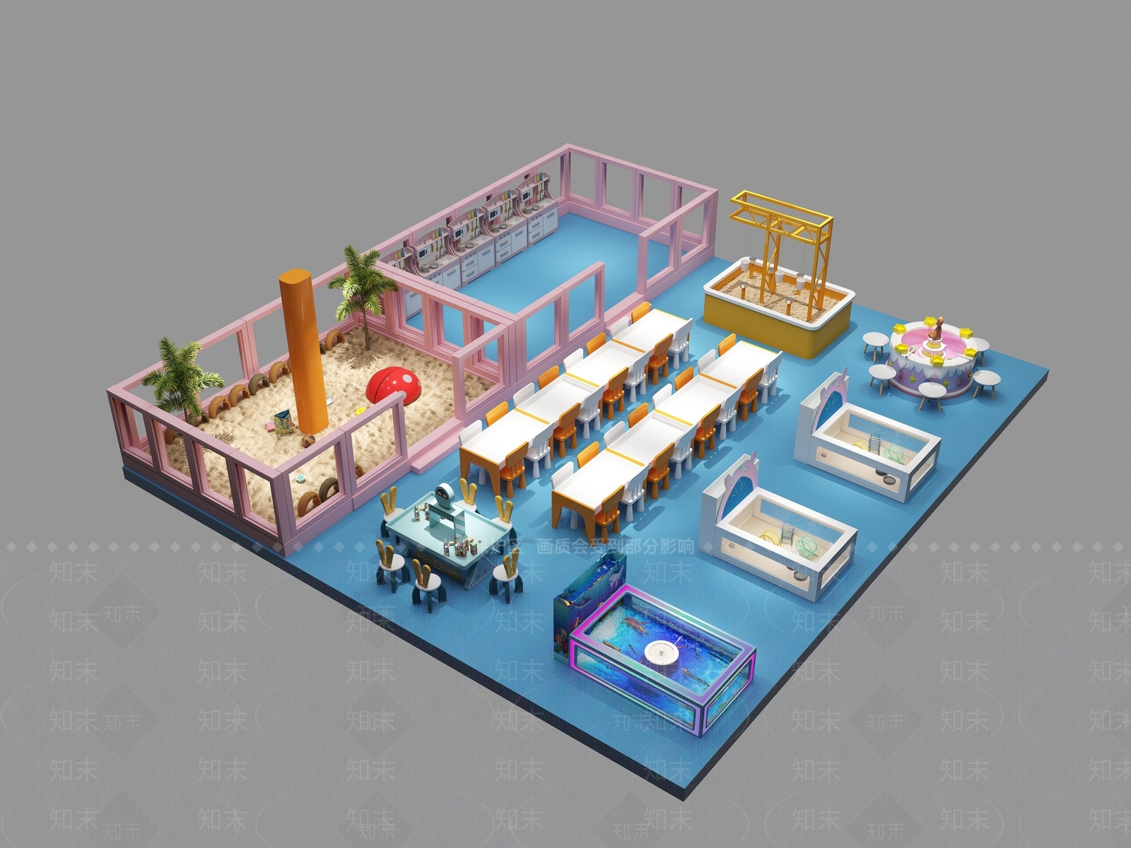 现代儿童游乐园3D模型下载【ID:1161199018】