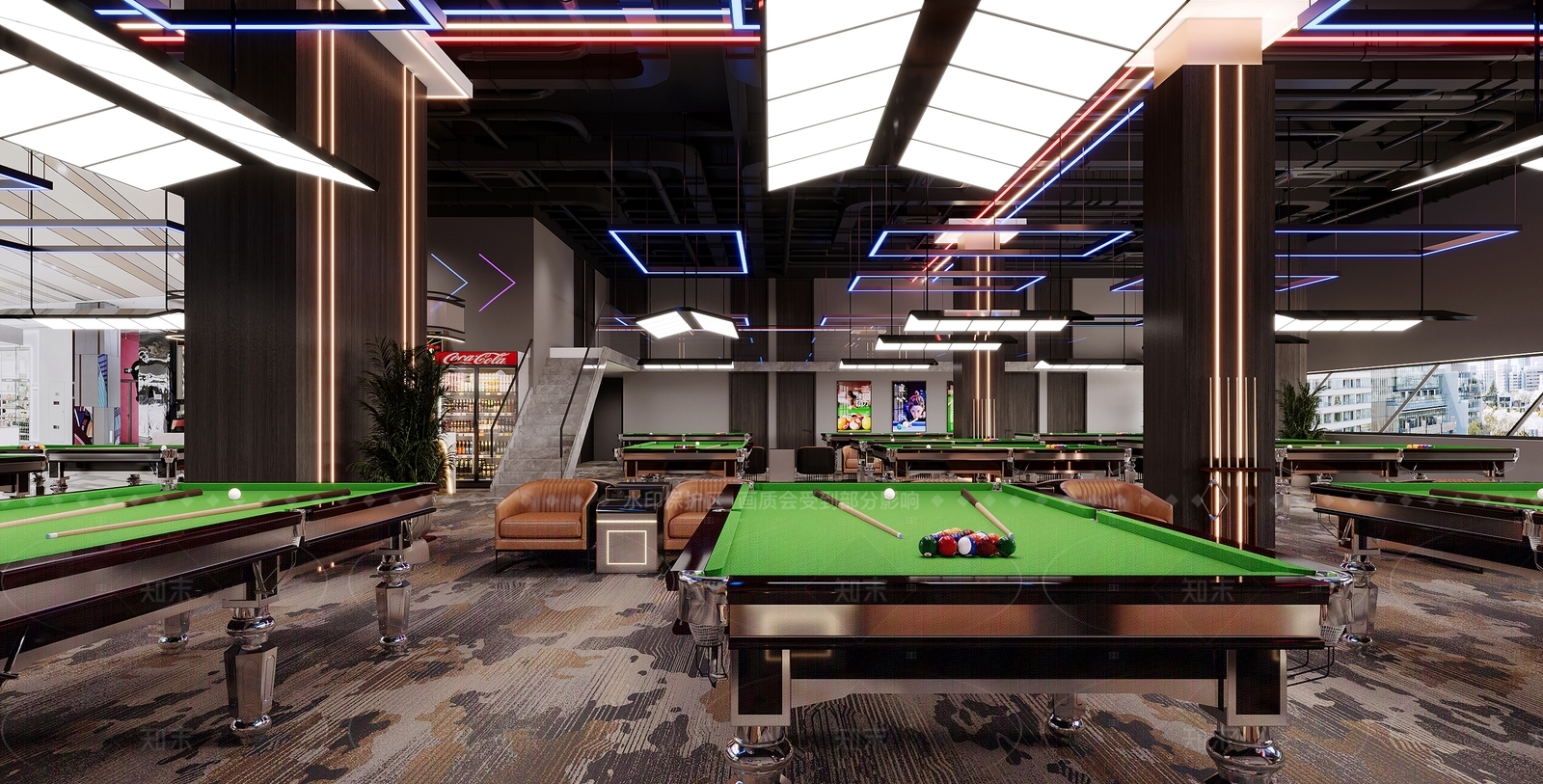 现代台球室3D模型下载【ID:1214444093】