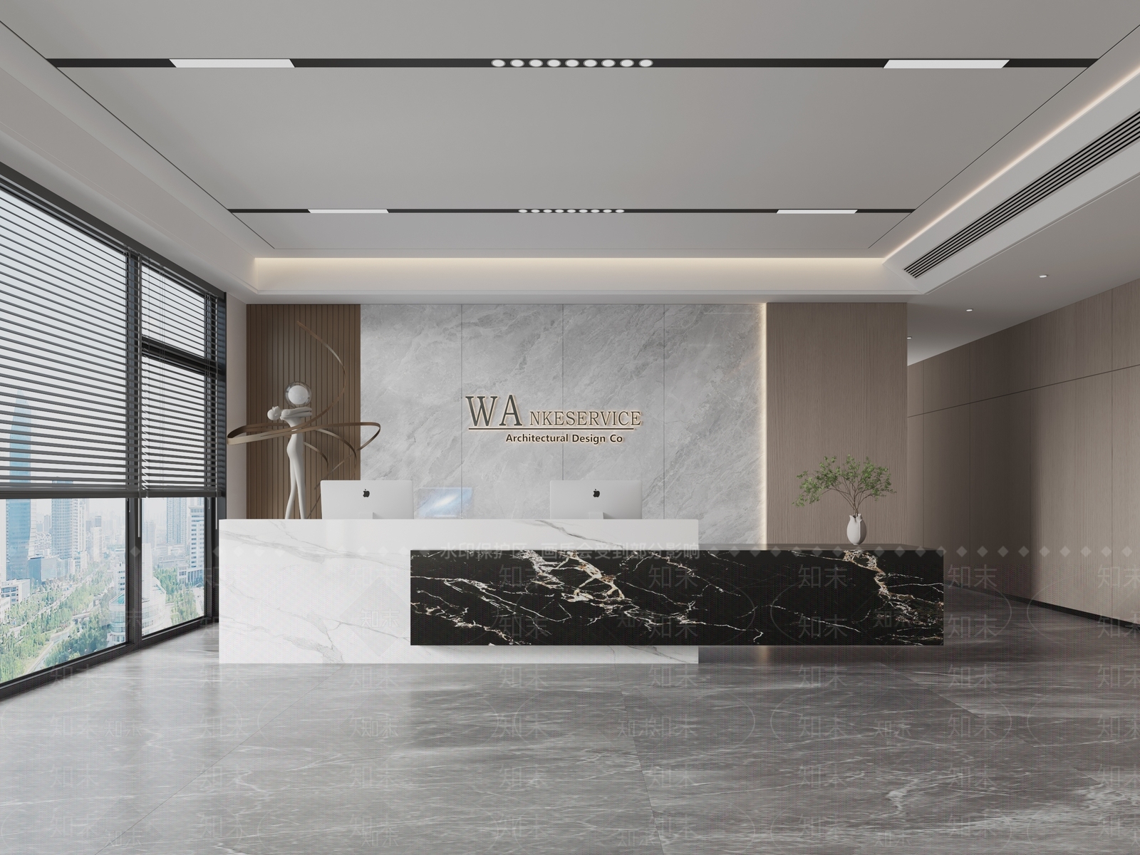 现代公司前台3D模型下载【ID:1161200722】