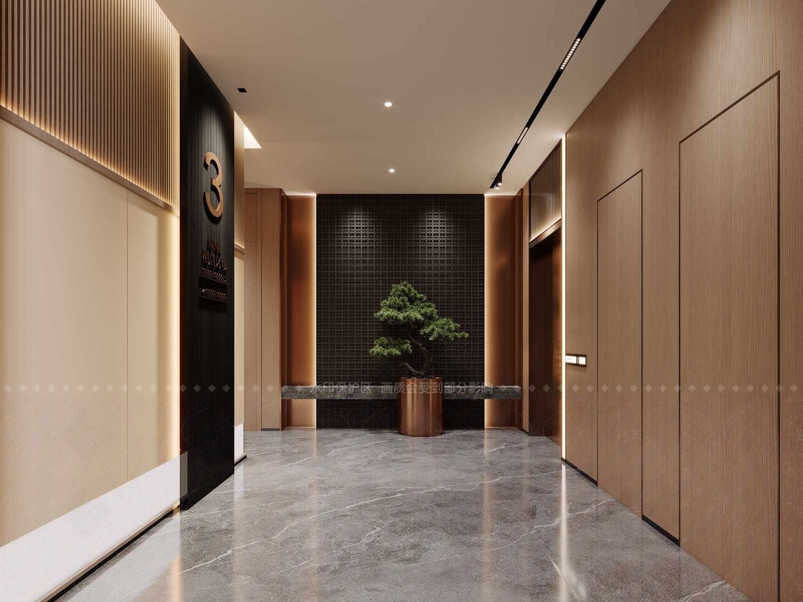 现代电梯间3D模型下载【ID:1161200999】