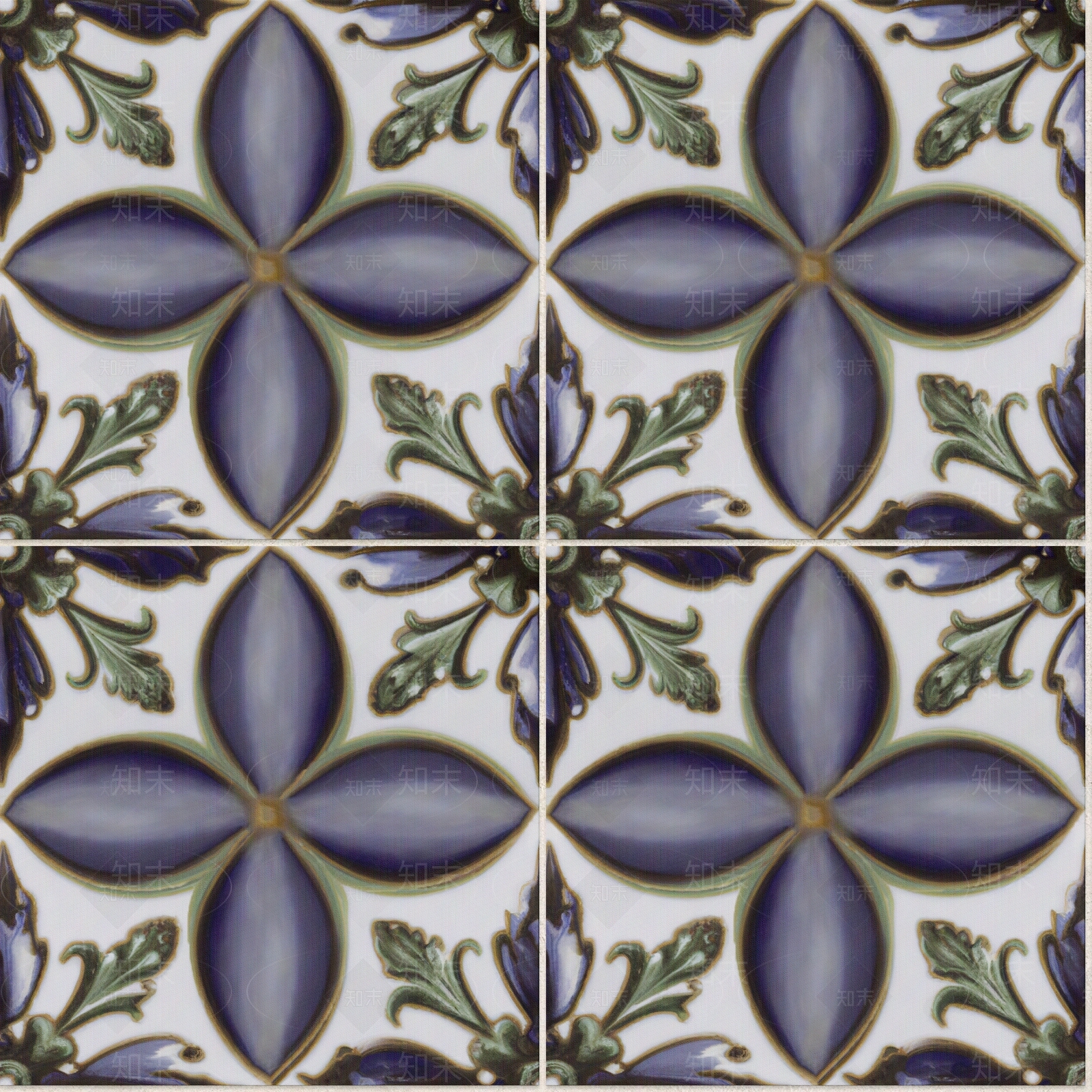 无缝深色复古花纹砖贴图下载【ID:1161201431】