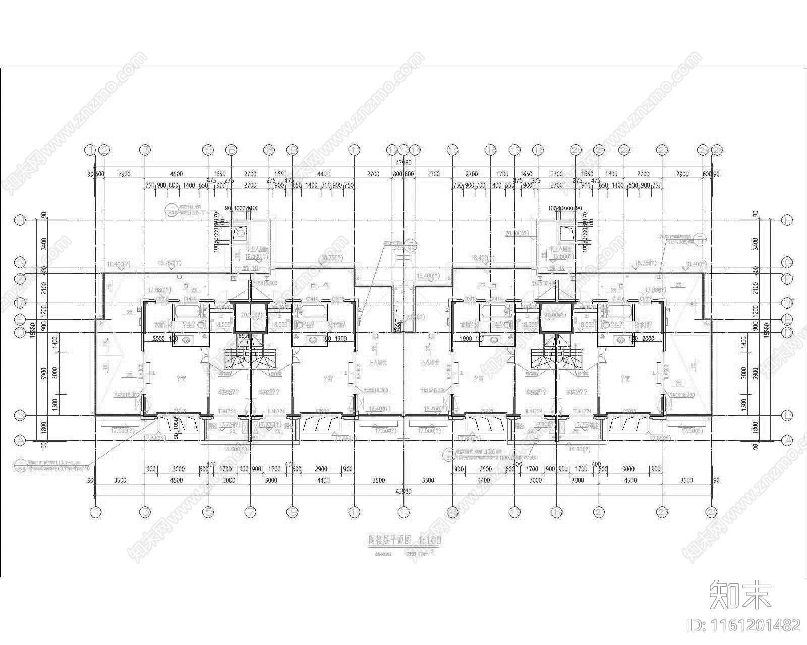 高端社区电梯入户三居室施工图下载【ID:1161201482】