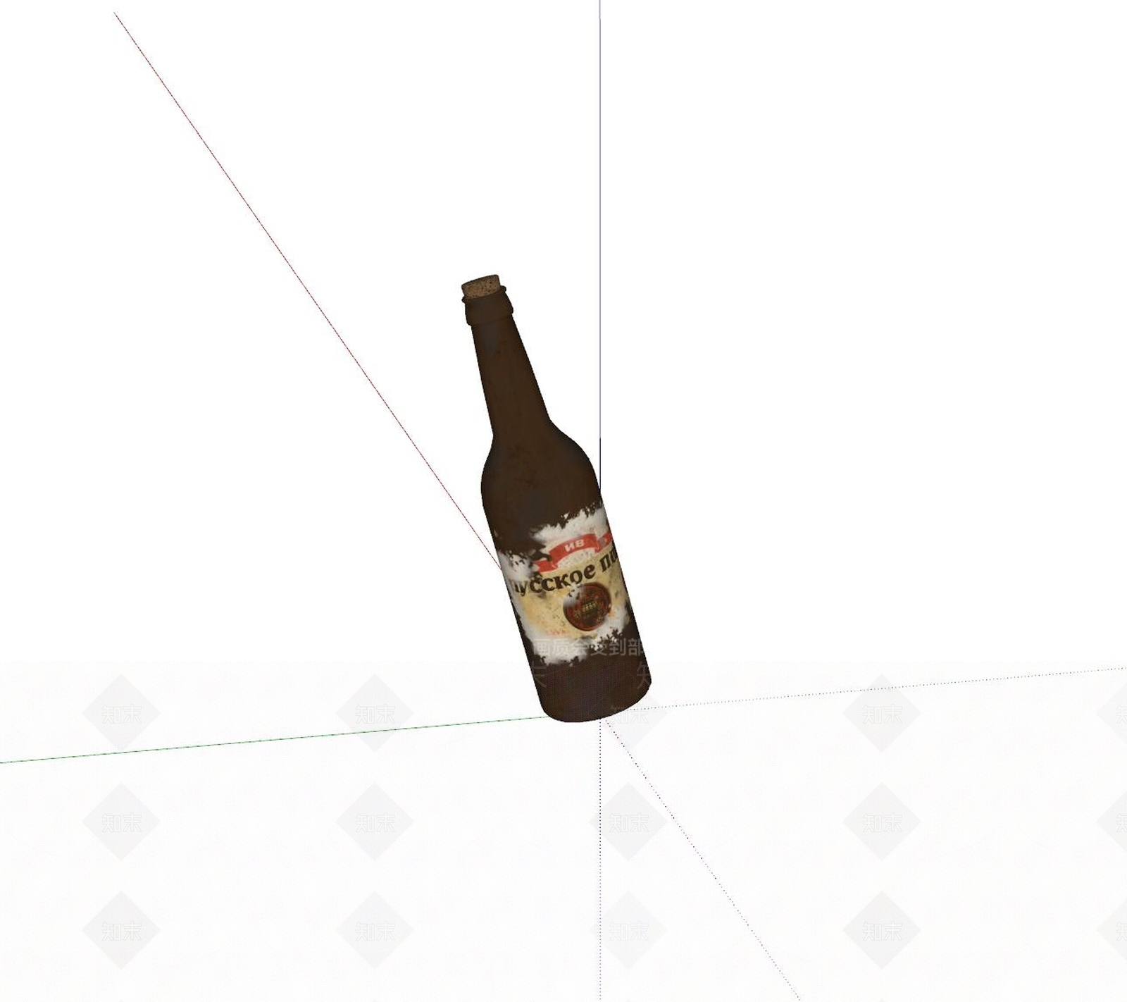 老旧啤酒瓶SU模型下载【ID:1161202462】