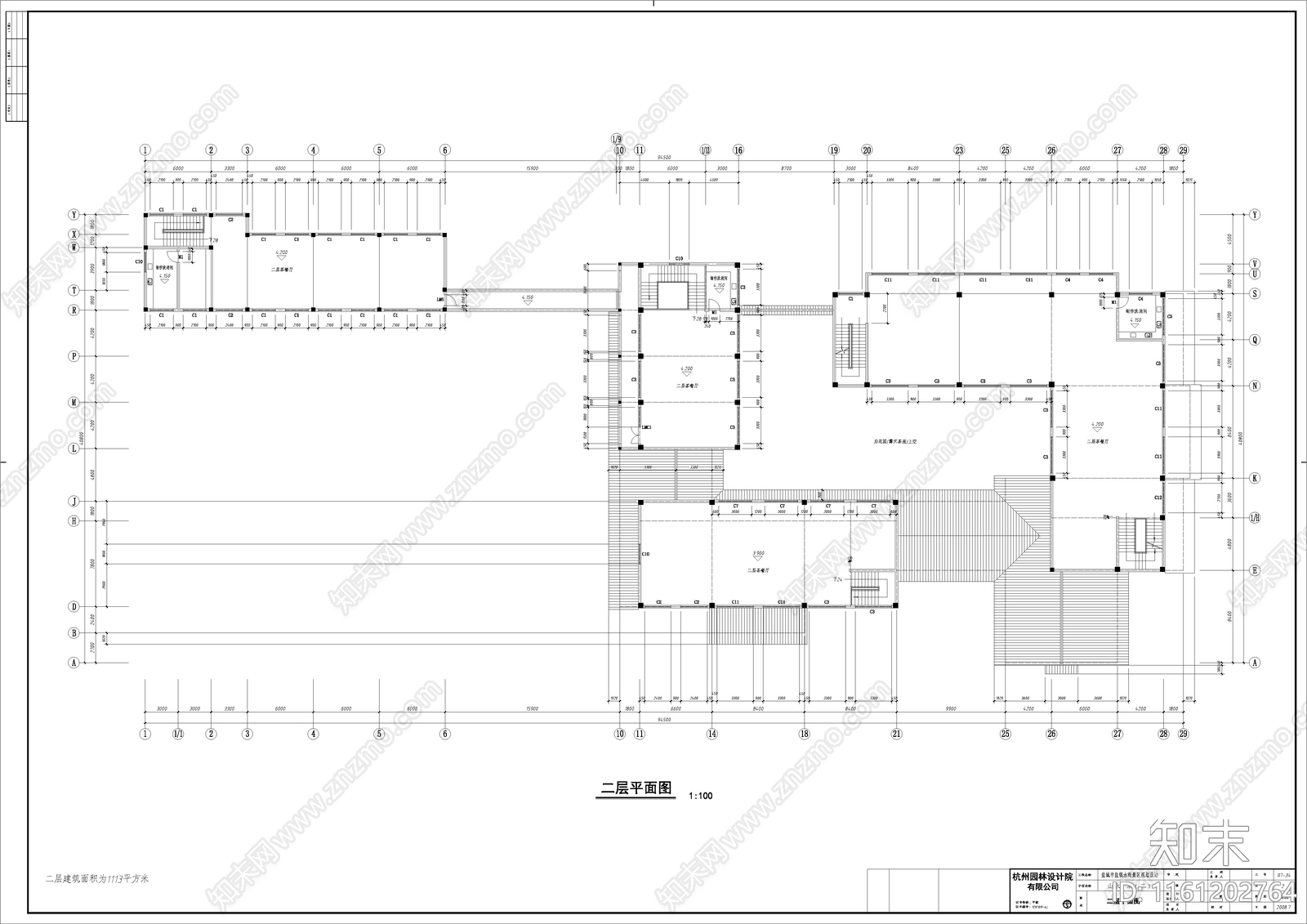 山水广场售楼处建筑cad施工图下载【ID:1161202764】