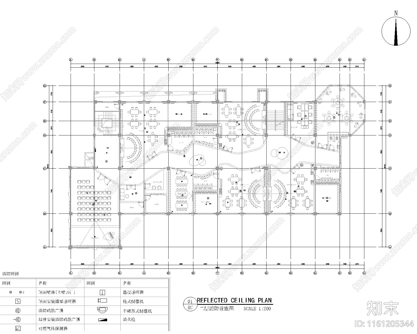 流线型幼儿园平立面cad施工图下载【ID:1161205344】
