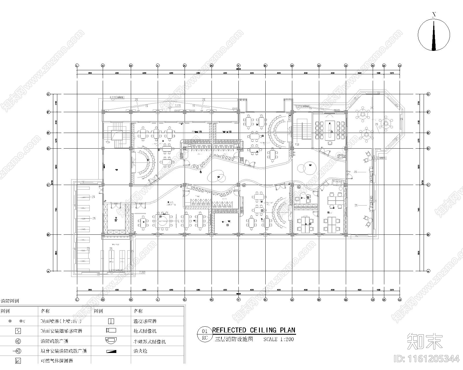 流线型幼儿园平立面cad施工图下载【ID:1161205344】