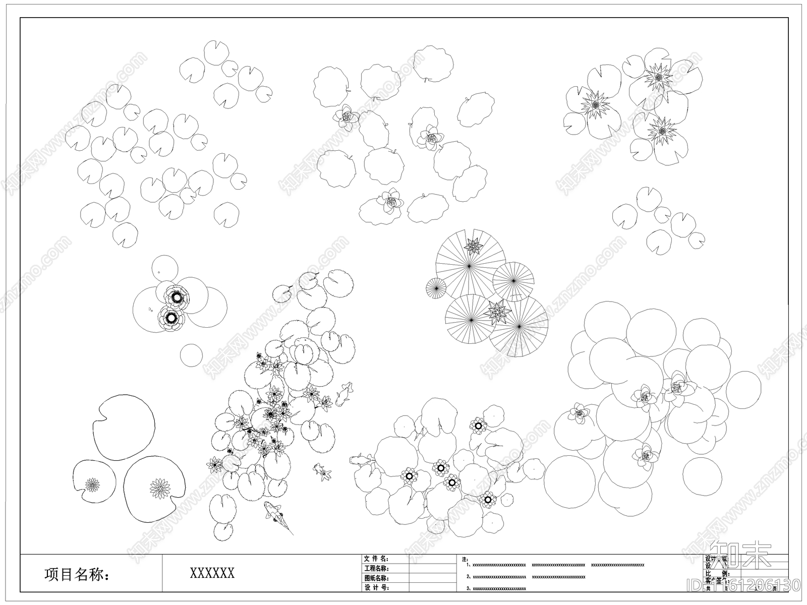 现代睡莲荷花施工图下载【ID:1161206130】
