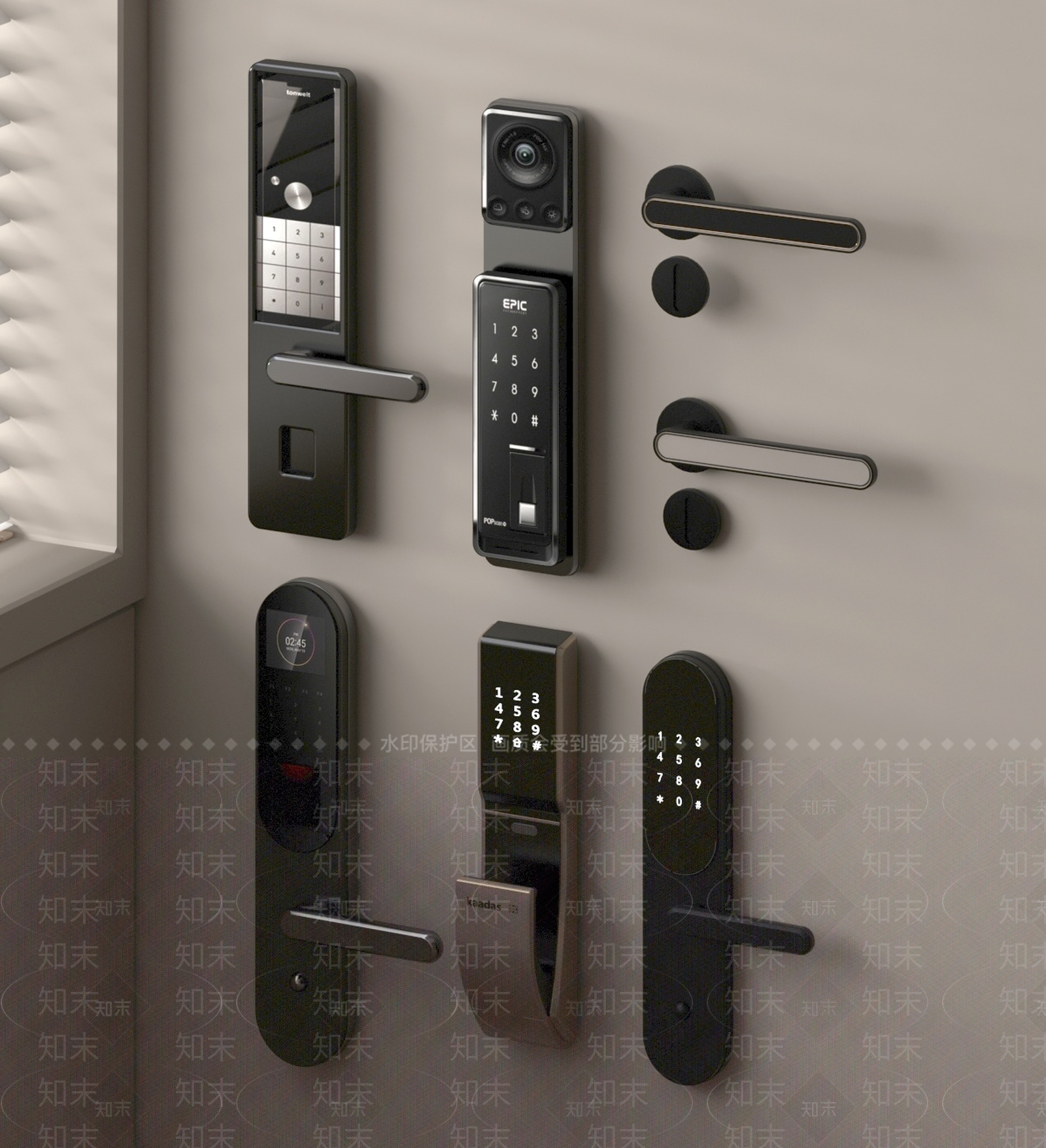 现代智能锁3D模型下载【ID:1161206837】