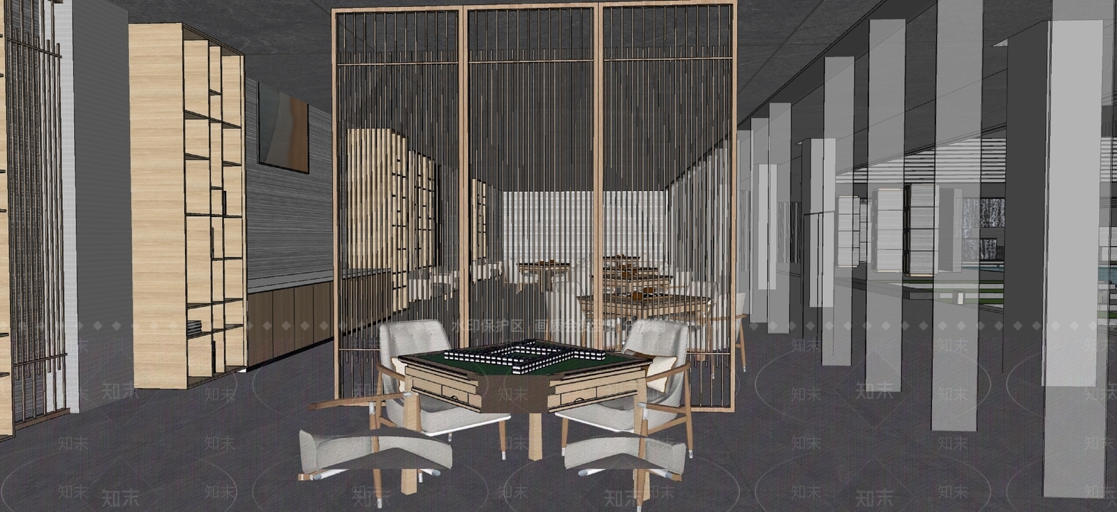 现代会所建筑SU模型下载【ID:1161207564】